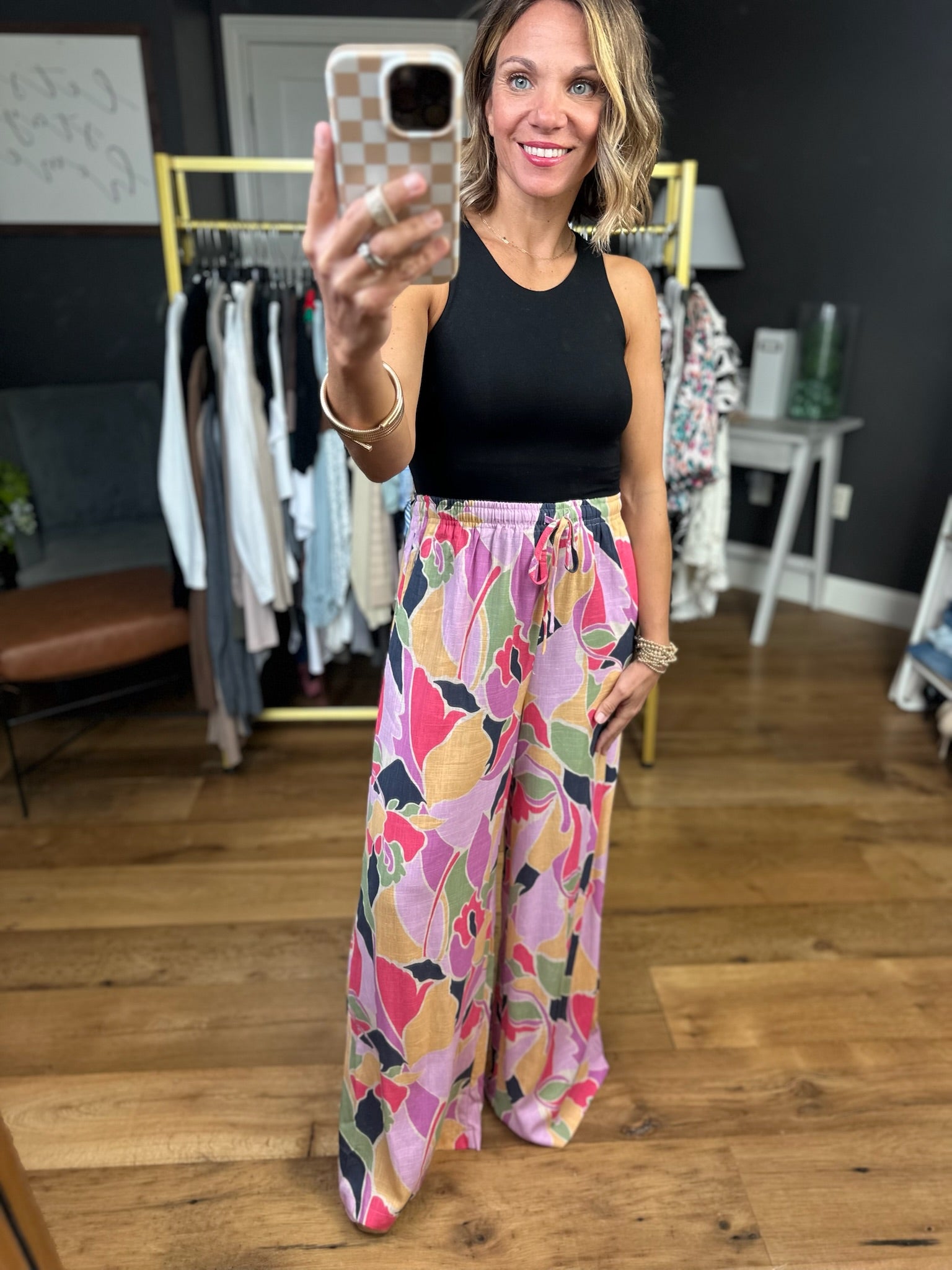 Wild At Heart Patterned Wide-Leg Pants - Lilac Pink-Easel-Anna Kaytes Boutique, Women's Fashion Boutique in Grinnell, Iowa