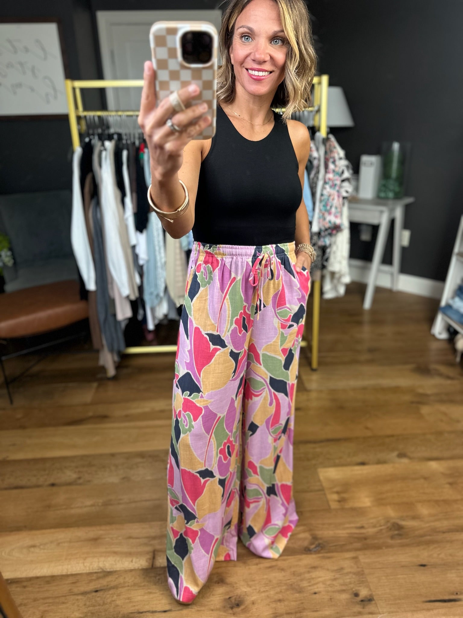 Wild At Heart Patterned Wide-Leg Pants - Lilac Pink-Easel-Anna Kaytes Boutique, Women's Fashion Boutique in Grinnell, Iowa