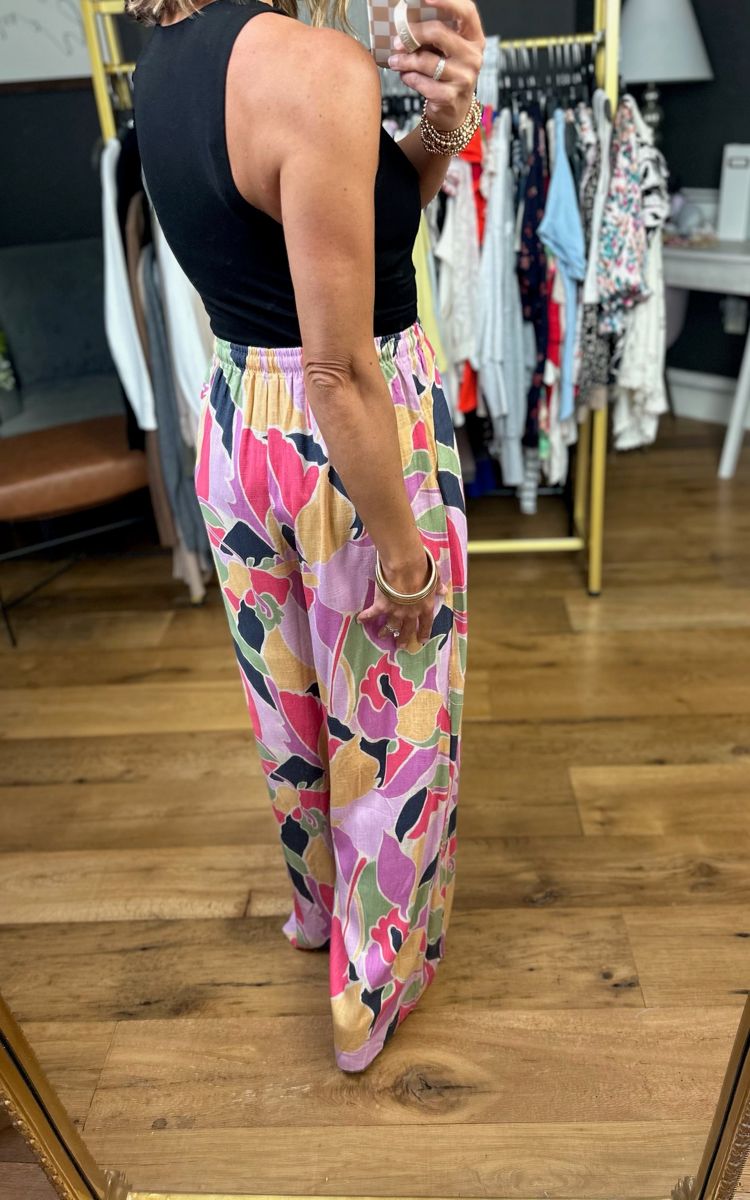 Wild At Heart Patterned Wide-Leg Pants - Lilac Pink-Easel-Anna Kaytes Boutique, Women's Fashion Boutique in Grinnell, Iowa
