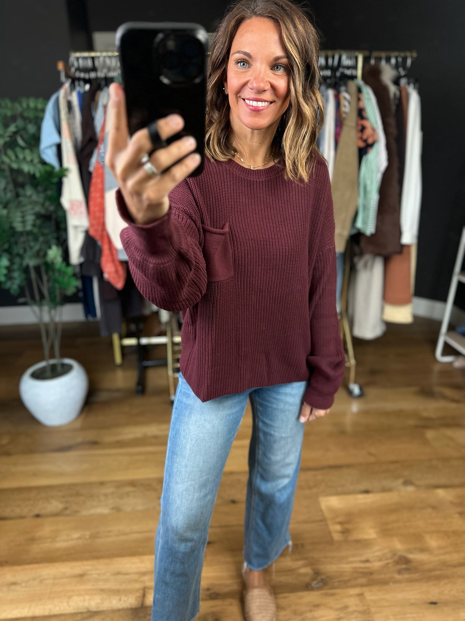 Comfort Zone Crew Sweater-Sweaters-Blu Pepper-Anna Kaytes Boutique, Women's Fashion Boutique in Grinnell, Iowa