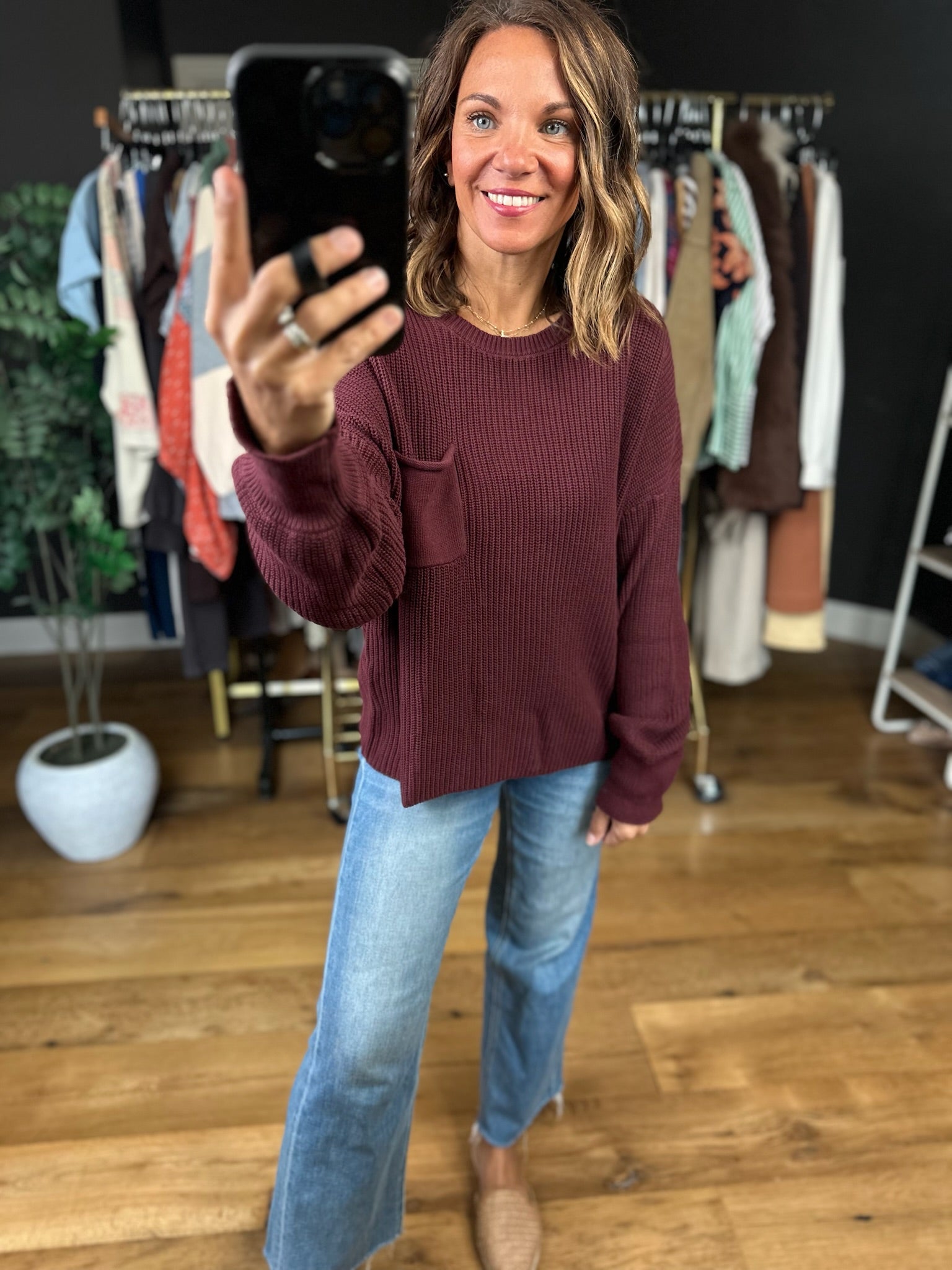 Comfort Zone Crew Sweater-Sweaters-Blu Pepper-Anna Kaytes Boutique, Women's Fashion Boutique in Grinnell, Iowa