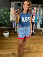 The Americana Plaid Shorts-Shorts-Entro-Anna Kaytes Boutique, Women's Fashion Boutique in Grinnell, Iowa