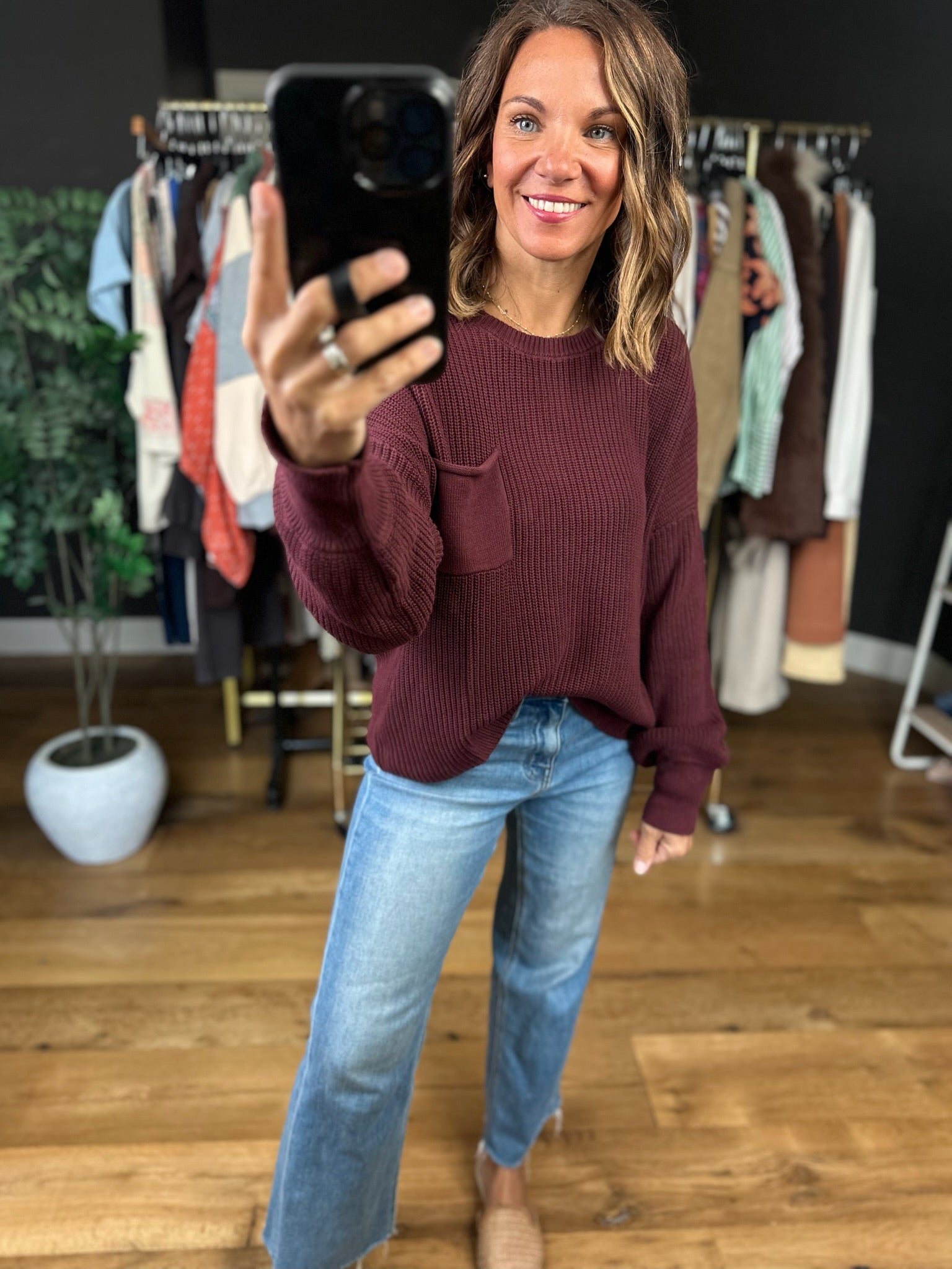 Comfort Zone Crew Sweater-Sweaters-Blu Pepper-Anna Kaytes Boutique, Women's Fashion Boutique in Grinnell, Iowa
