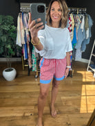 The Americana Plaid Shorts-Shorts-Entro-Anna Kaytes Boutique, Women's Fashion Boutique in Grinnell, Iowa