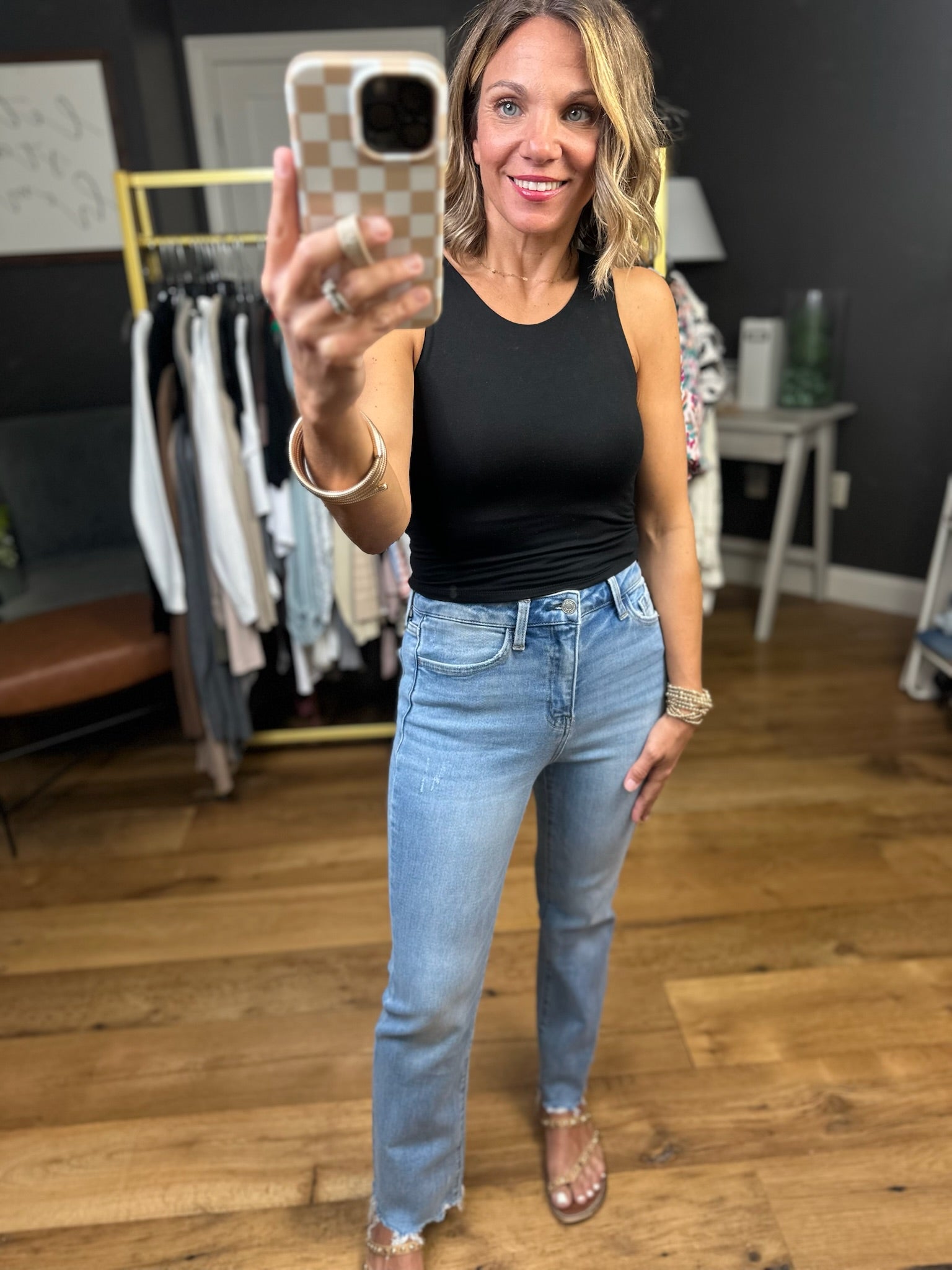 For The Best Double Layered High-Neck Cropped Tank-Sleeveless-Be Cool-Anna Kaytes Boutique, Women's Fashion Boutique in Grinnell, Iowa