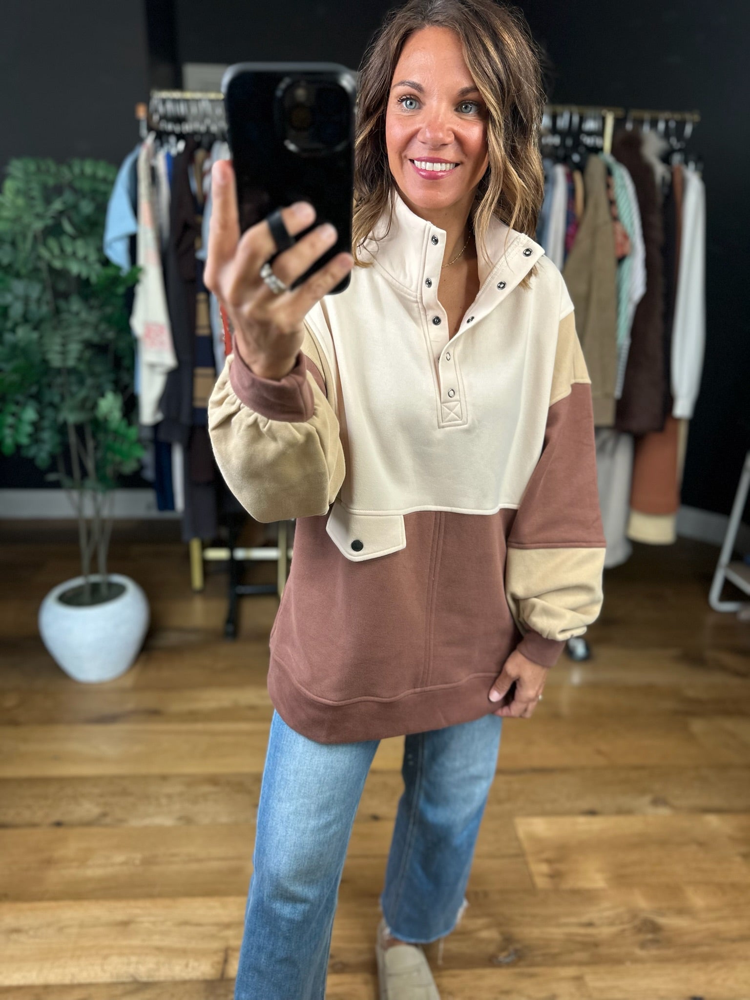 The Kara Colorblock Pullover-Sweaters-Anna Kaytes Boutique-Anna Kaytes Boutique, Women's Fashion Boutique in Grinnell, Iowa