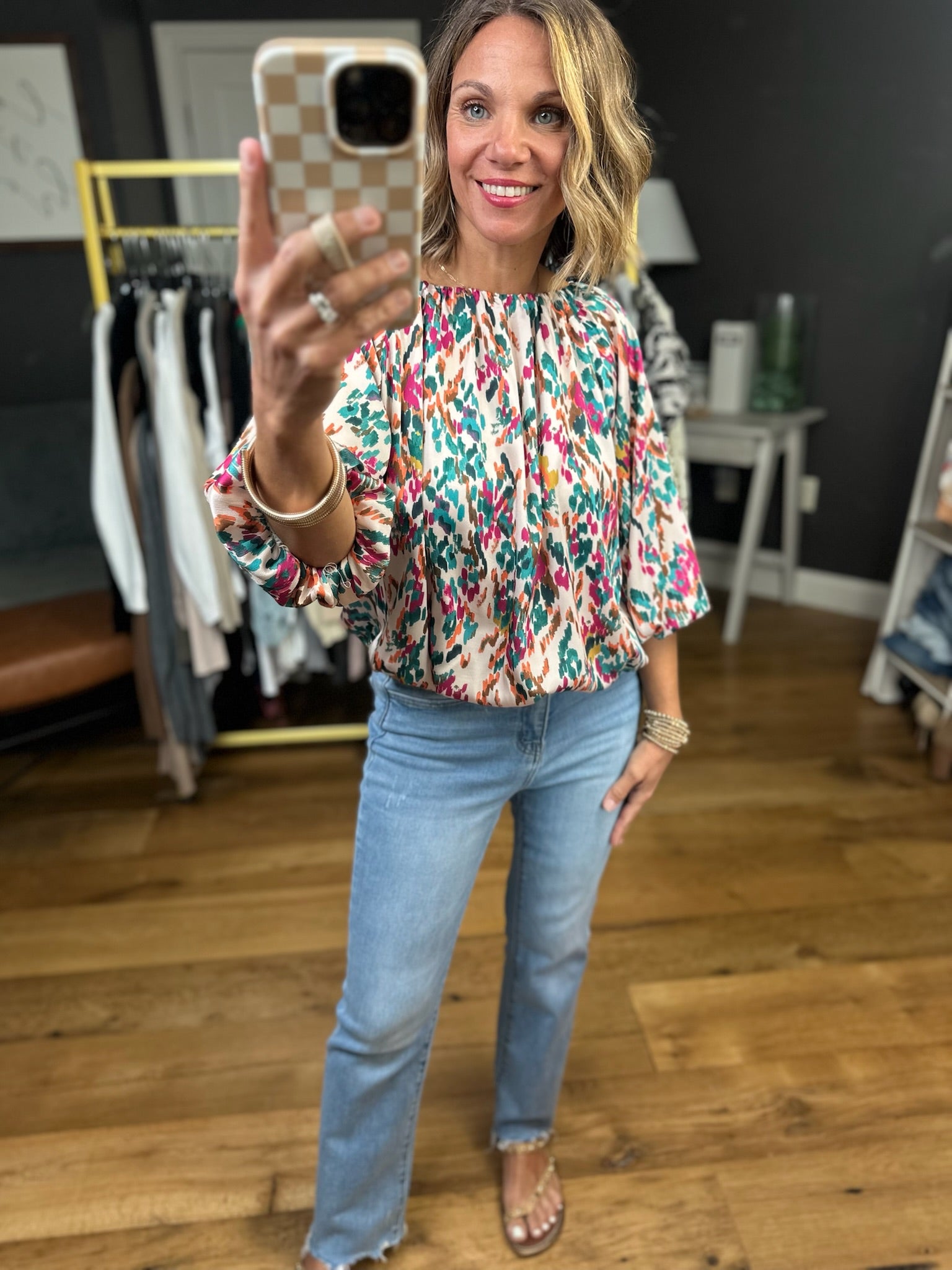 Sunset Cocktails Off-Shoulder Top-THML-Anna Kaytes Boutique, Women's Fashion Boutique in Grinnell, Iowa