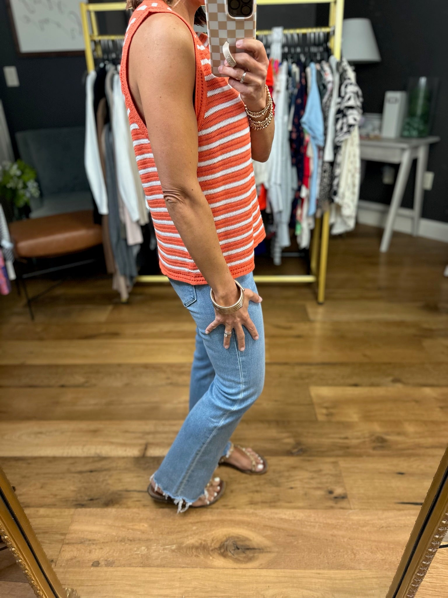 Slow Burn Striped Knit Top - Orange-By Together-Anna Kaytes Boutique, Women's Fashion Boutique in Grinnell, Iowa