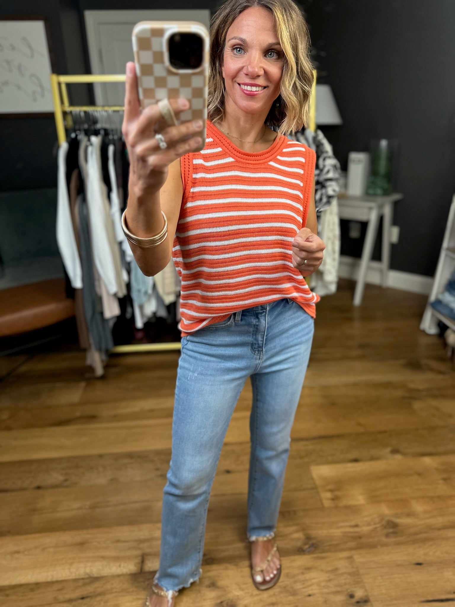 Slow Burn Striped Knit Top - Orange-By Together-Anna Kaytes Boutique, Women's Fashion Boutique in Grinnell, Iowa