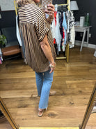 Golden Hour Striped Button-Down Top - Coco-Eesome-Anna Kaytes Boutique, Women's Fashion Boutique in Grinnell, Iowa