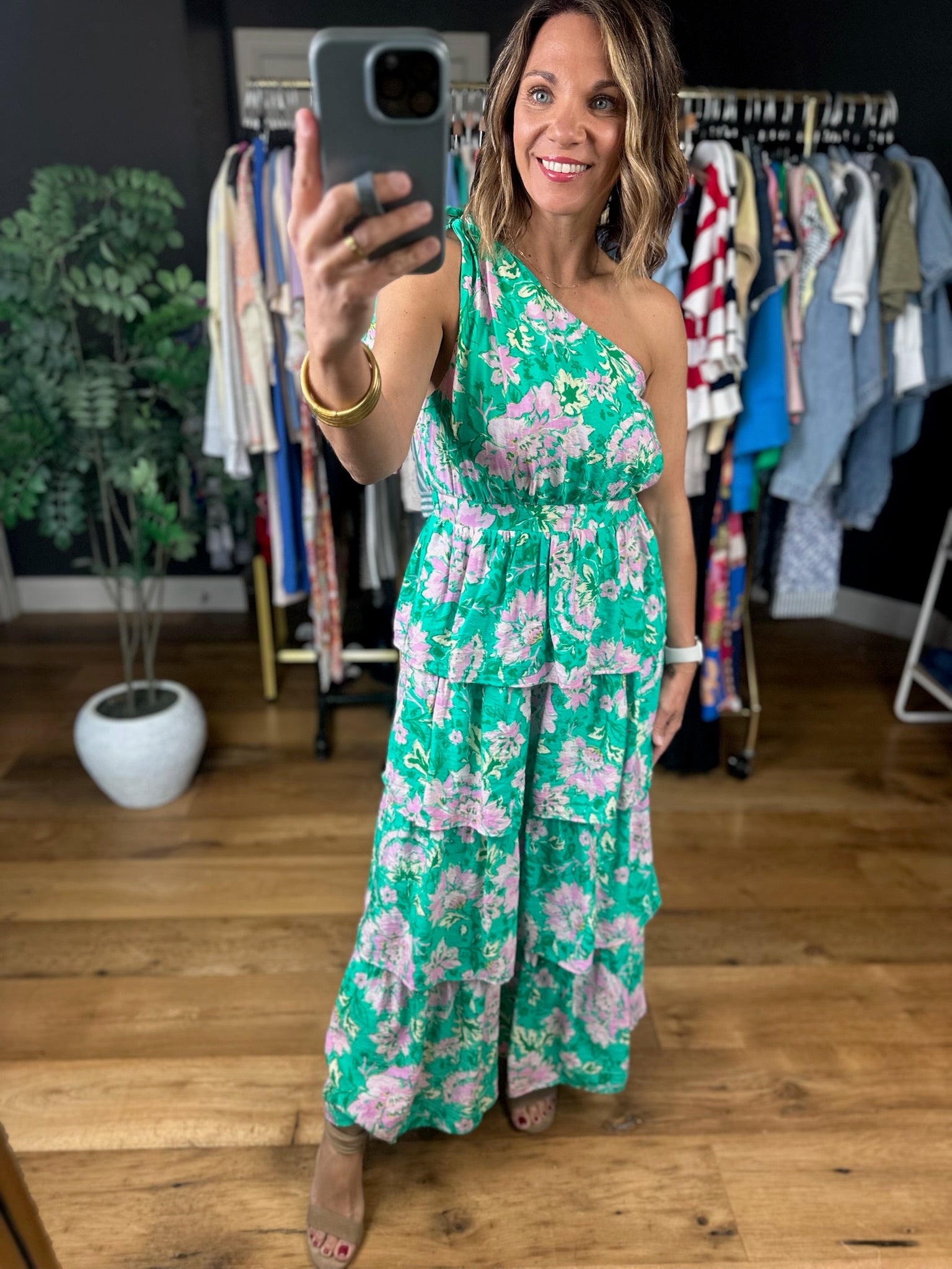 At Garden's Gate Floral Dress-Dresses-Entro-Anna Kaytes Boutique, Women's Fashion Boutique in Grinnell, Iowa