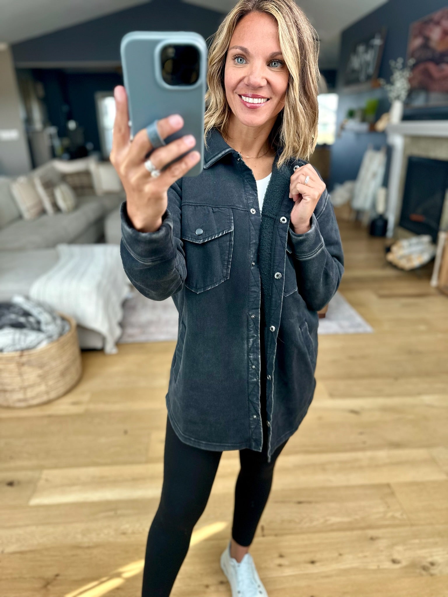 The Right Direction Pocket Shacket-Mono B-Anna Kaytes Boutique, Women's Fashion Boutique in Grinnell, Iowa