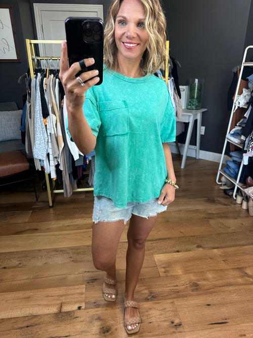 Made For The Best Mineral Washed Pocket Tee - Multiple Options-Very J New In NT11108-Anna Kaytes Boutique, Women's Fashion Boutique in Grinnell, Iowa