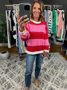 Heart The Lover Striped Crew Sweater-Sweaters-Hem & Thread-Anna Kaytes Boutique, Women's Fashion Boutique in Grinnell, Iowa