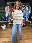 Helpful Hands Striped Knit Top-Short Sleeves-ee:some-Anna Kaytes Boutique, Women's Fashion Boutique in Grinnell, Iowa