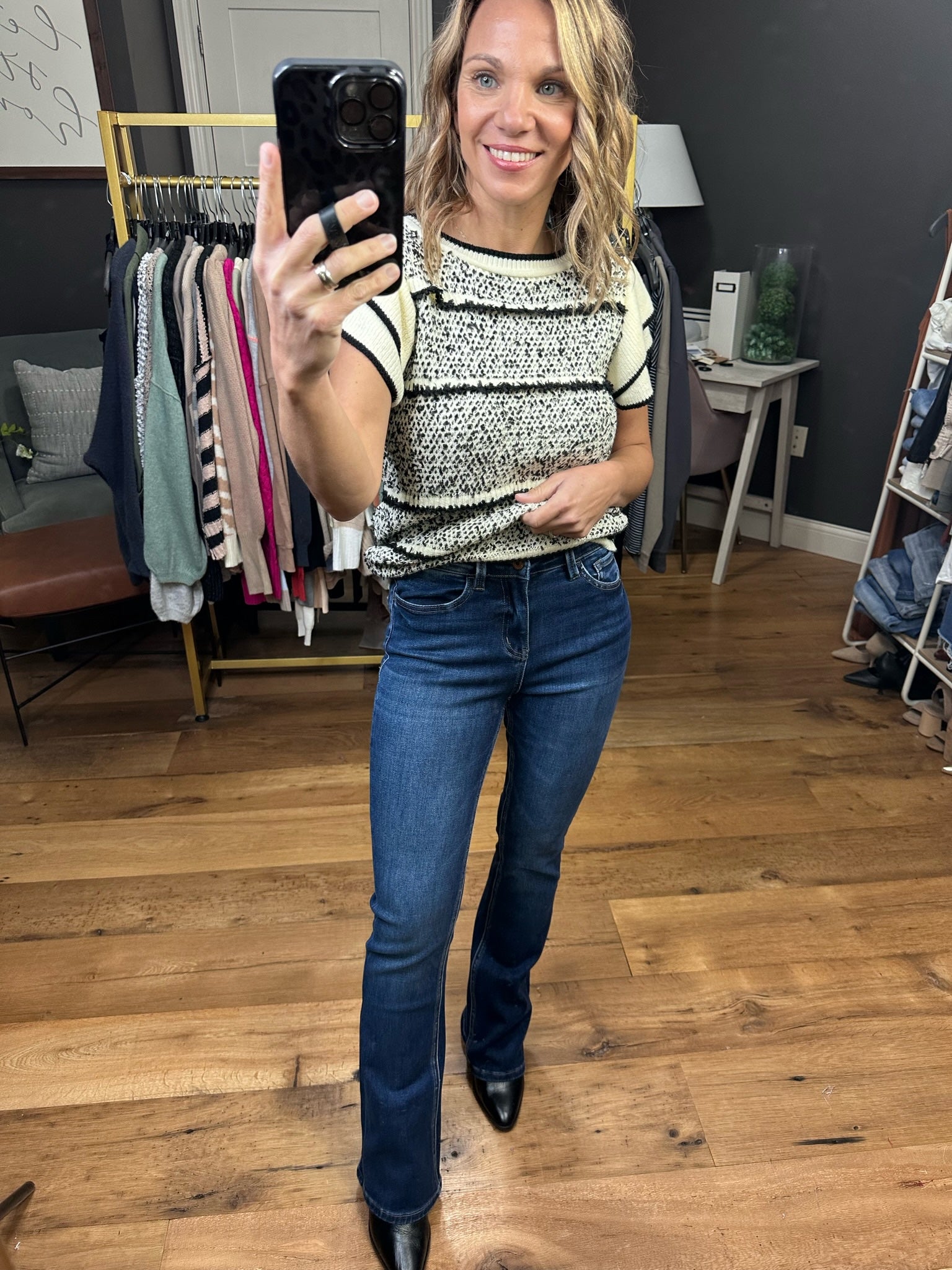 The Collette High-Rise Bootcut Denim-Jeans-Vervet T5351-Anna Kaytes Boutique, Women's Fashion Boutique in Grinnell, Iowa