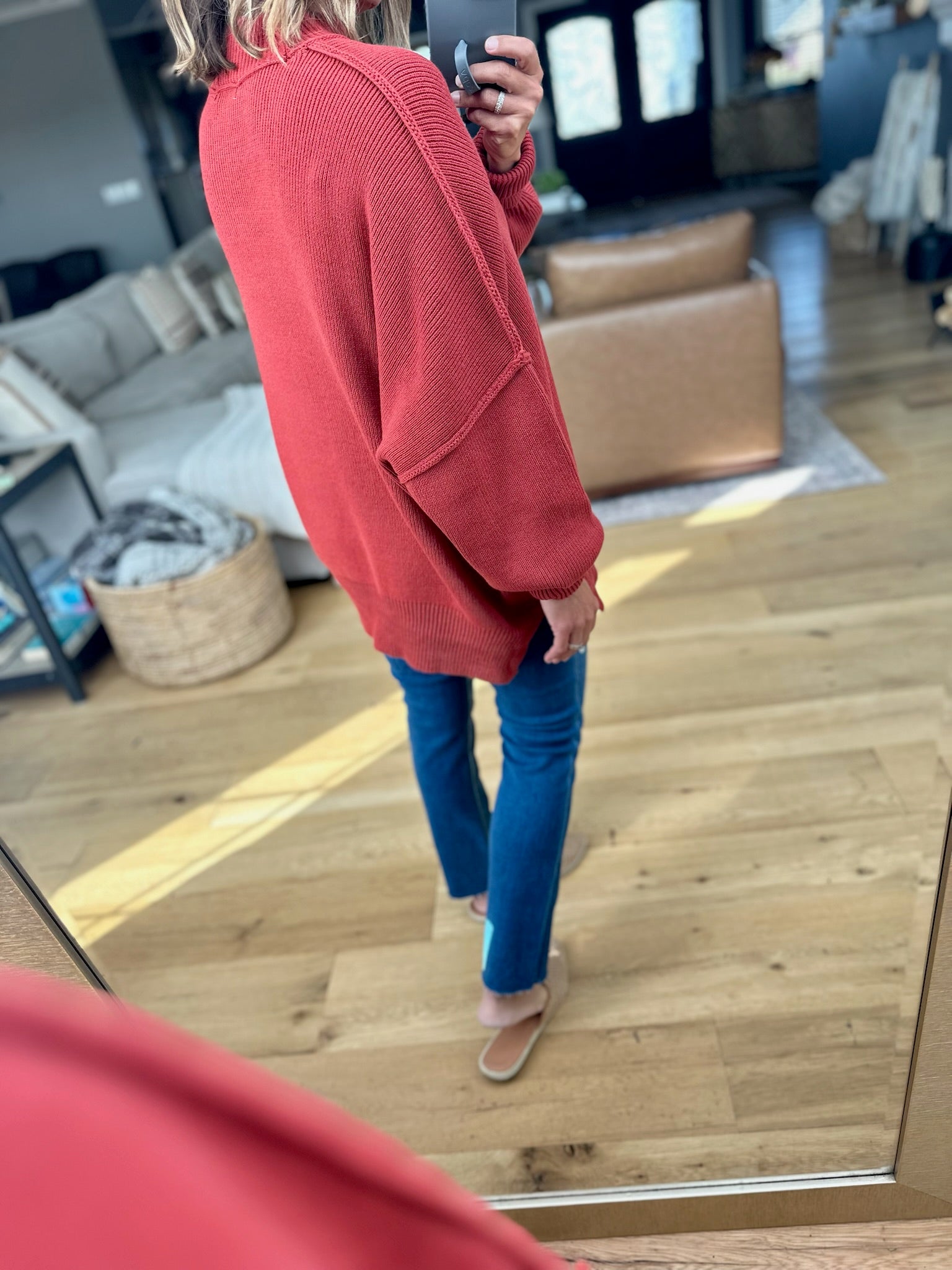 The Jaymes Mockneck Oversized Sweater-Sweaters-zenana-Anna Kaytes Boutique, Women's Fashion Boutique in Grinnell, Iowa