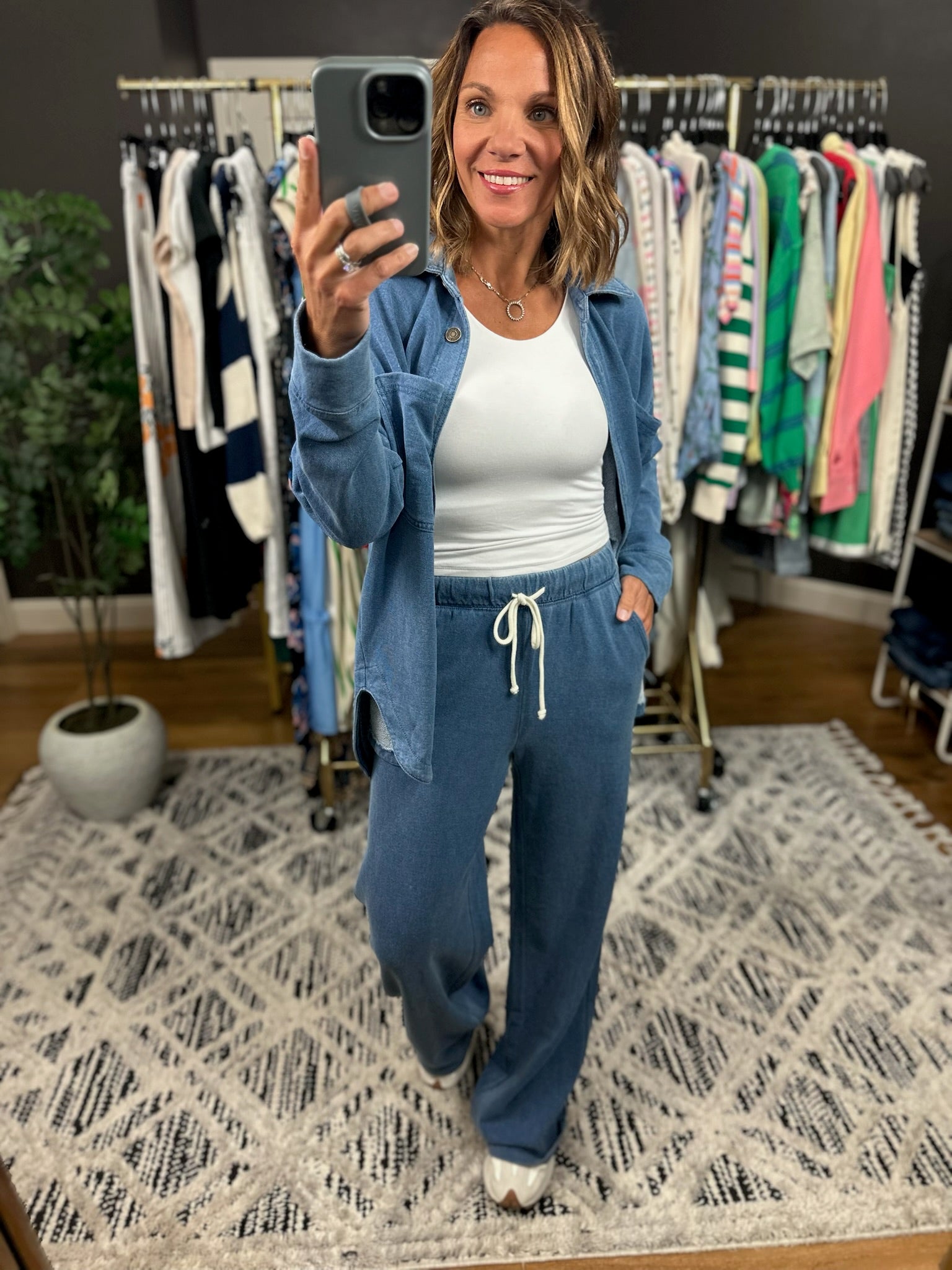 Z Supply Hunter Knit Denim Pant-Pants-Z Supply-Anna Kaytes Boutique, Women's Fashion Boutique in Grinnell, Iowa