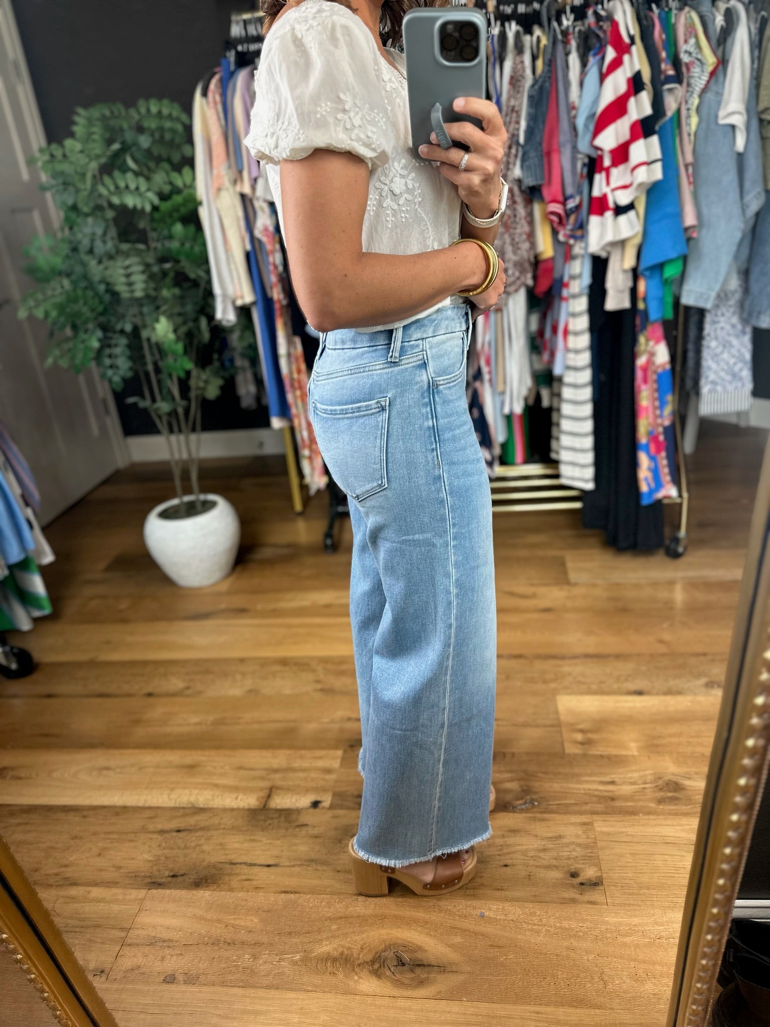 The Jensen Wide-Leg Ankle Denim-Jeans-Flying Monkey-Anna Kaytes Boutique, Women's Fashion Boutique in Grinnell, Iowa