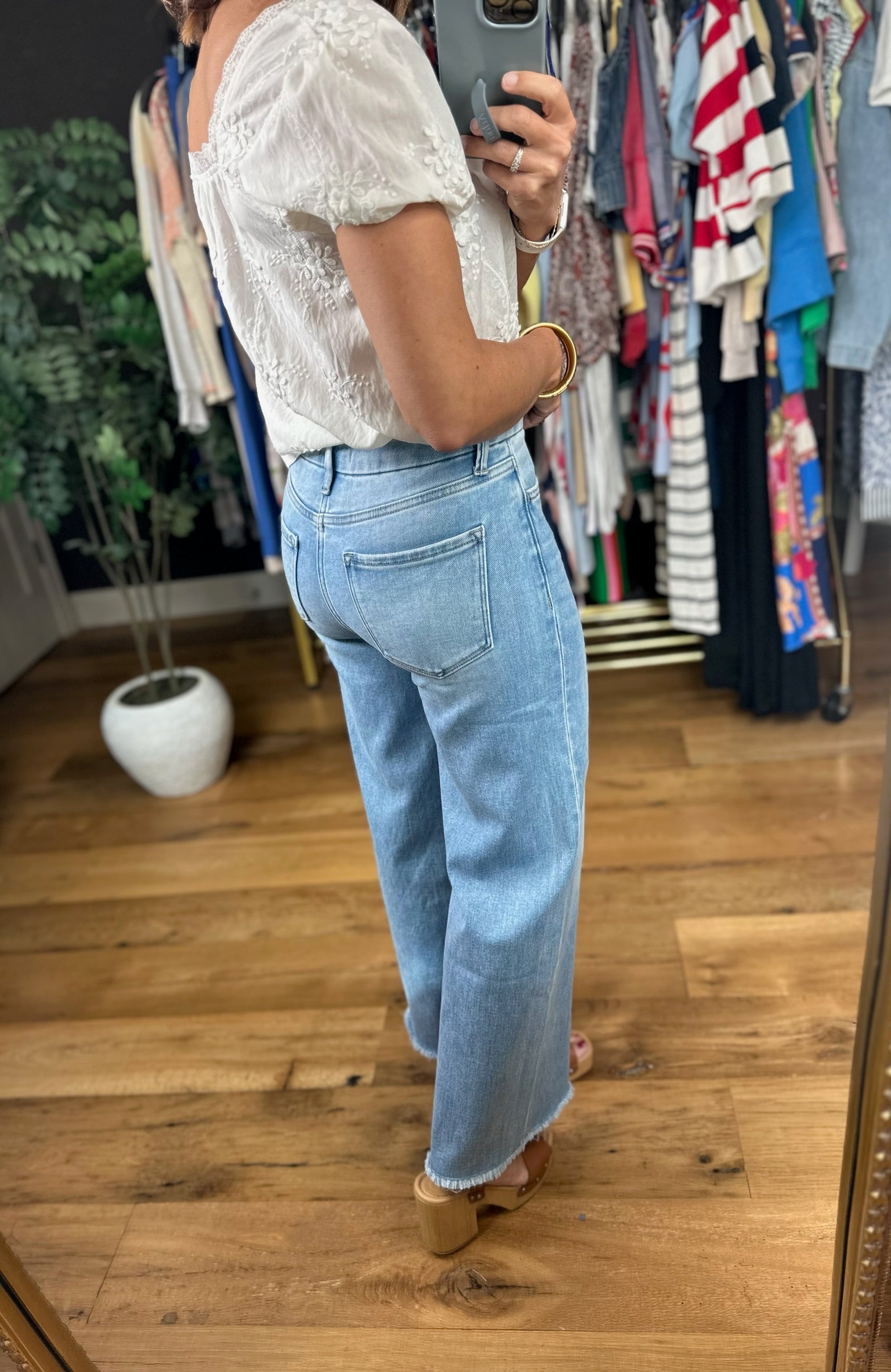 The Jensen Wide-Leg Ankle Denim-Jeans-Flying Monkey-Anna Kaytes Boutique, Women's Fashion Boutique in Grinnell, Iowa