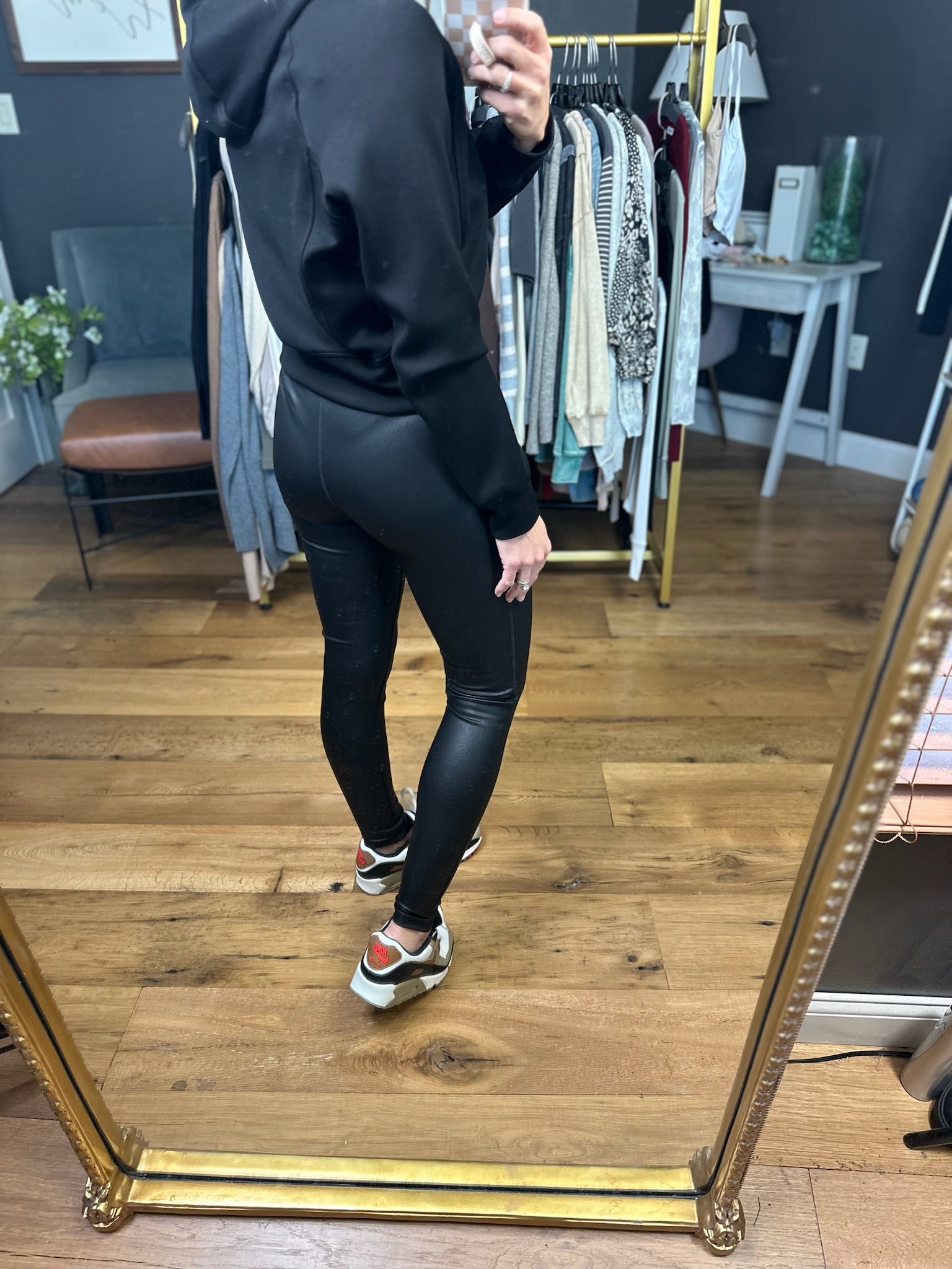 Different Views Faux-Leather Leggings - Black-Thread & Supply-Anna Kaytes Boutique, Women's Fashion Boutique in Grinnell, Iowa