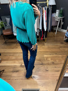 Come Along Textured Peplum V-Neck Top - Multiple Options-Long Sleeves-Wishlist WL23-7842-Anna Kaytes Boutique, Women's Fashion Boutique in Grinnell, Iowa