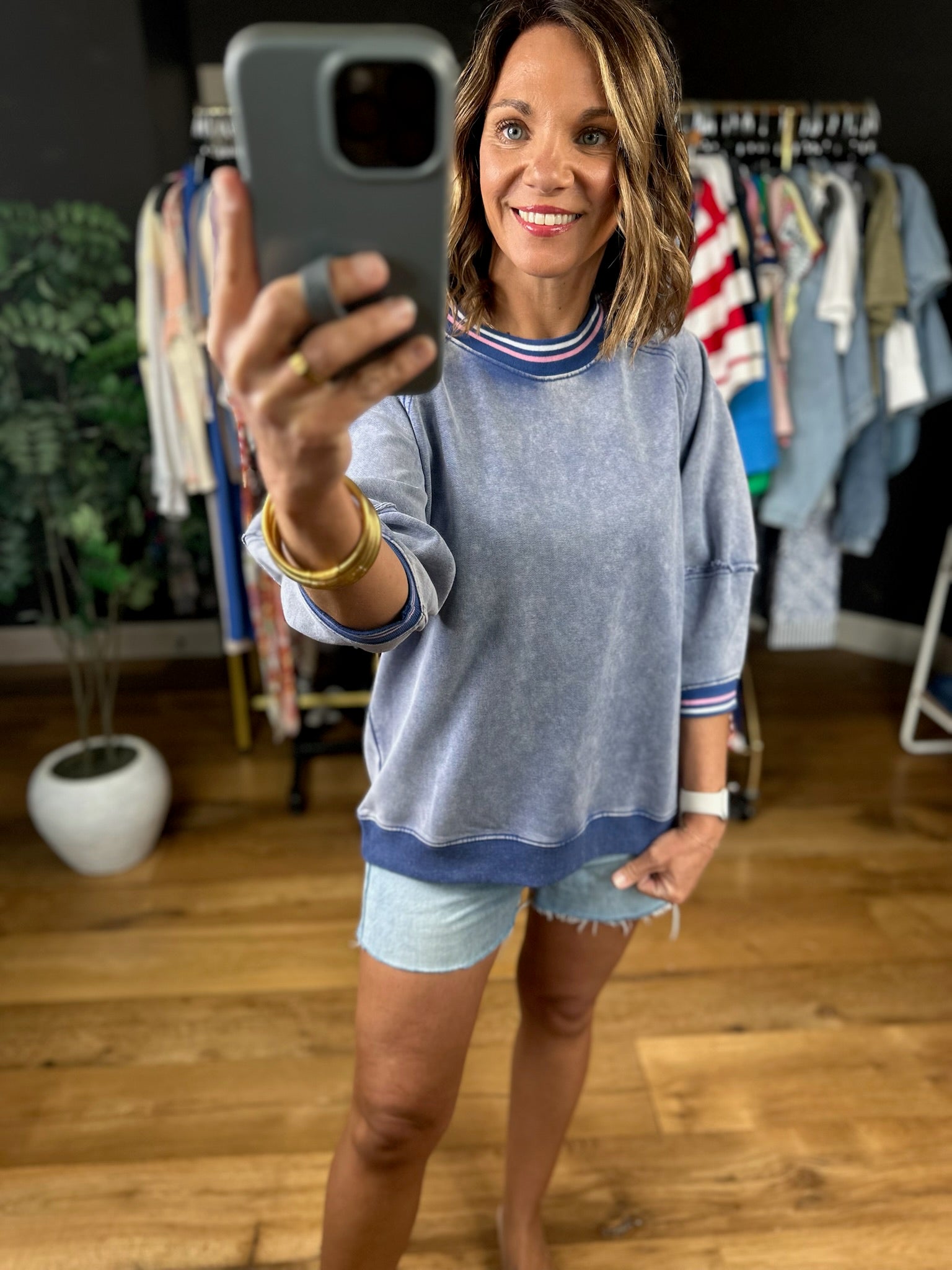 On A Mission Mineral Wash Top-Short Sleeves-Easel-Anna Kaytes Boutique, Women's Fashion Boutique in Grinnell, Iowa