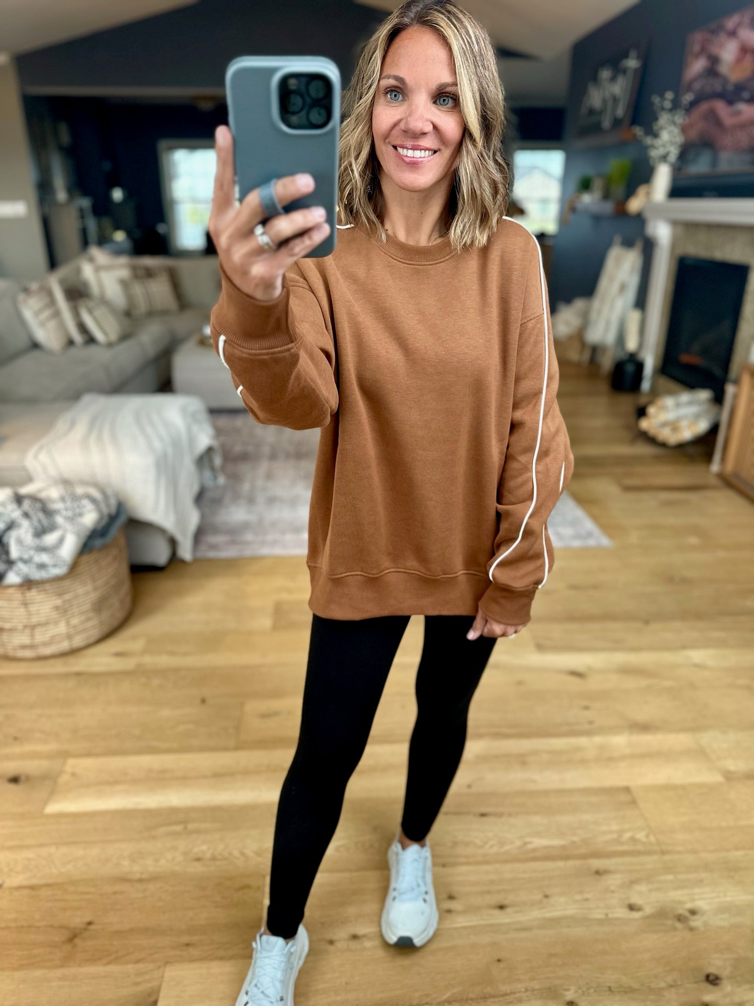 Head Over Heels Crewneck-Mono B-Anna Kaytes Boutique, Women's Fashion Boutique in Grinnell, Iowa