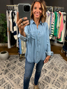 Just A Girl Tencel Button-Down Top-Long Sleeves-Be Cool-Anna Kaytes Boutique, Women's Fashion Boutique in Grinnell, Iowa