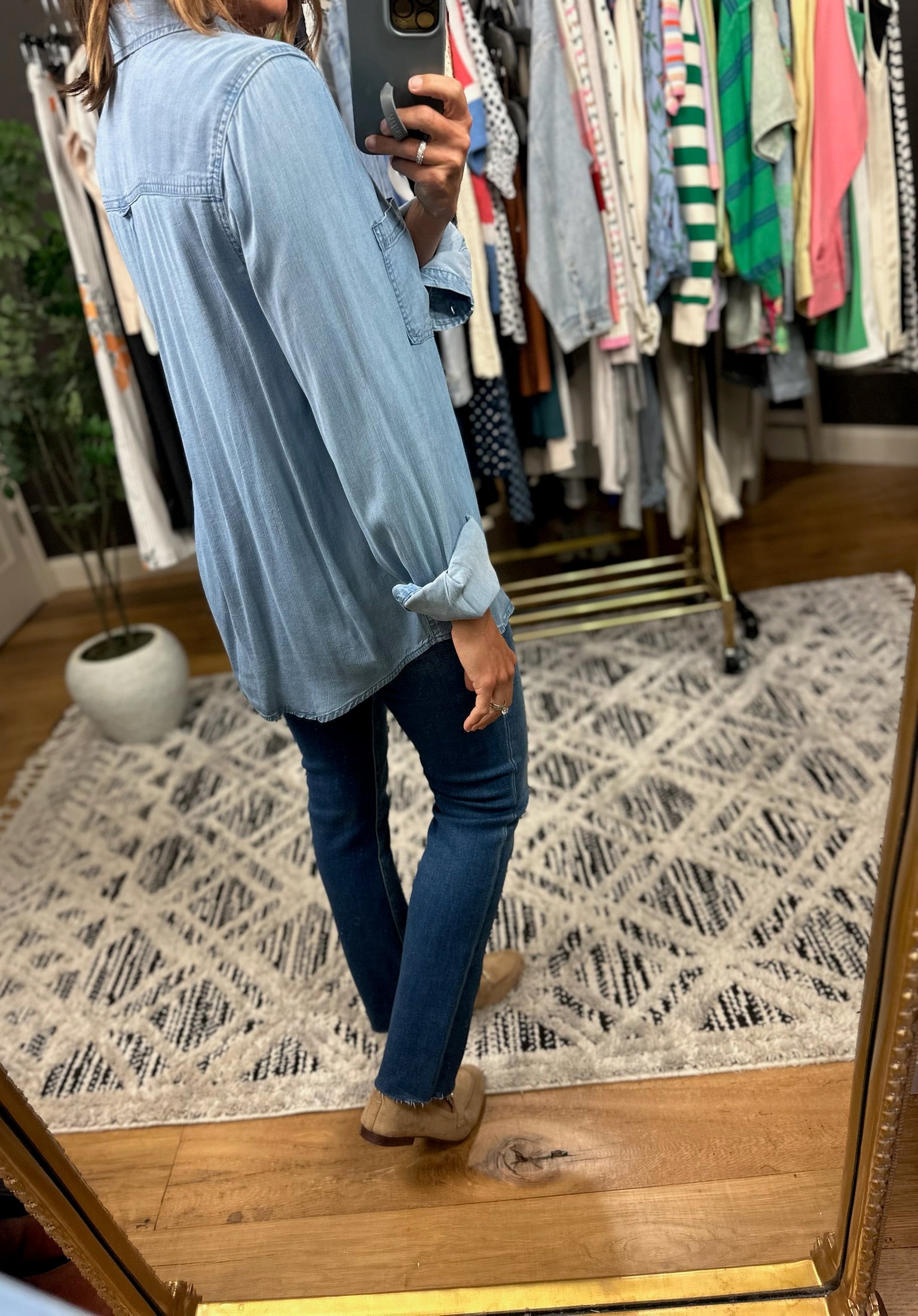 Just A Girl Tencel Button-Down Top-Long Sleeves-Be Cool-Anna Kaytes Boutique, Women's Fashion Boutique in Grinnell, Iowa