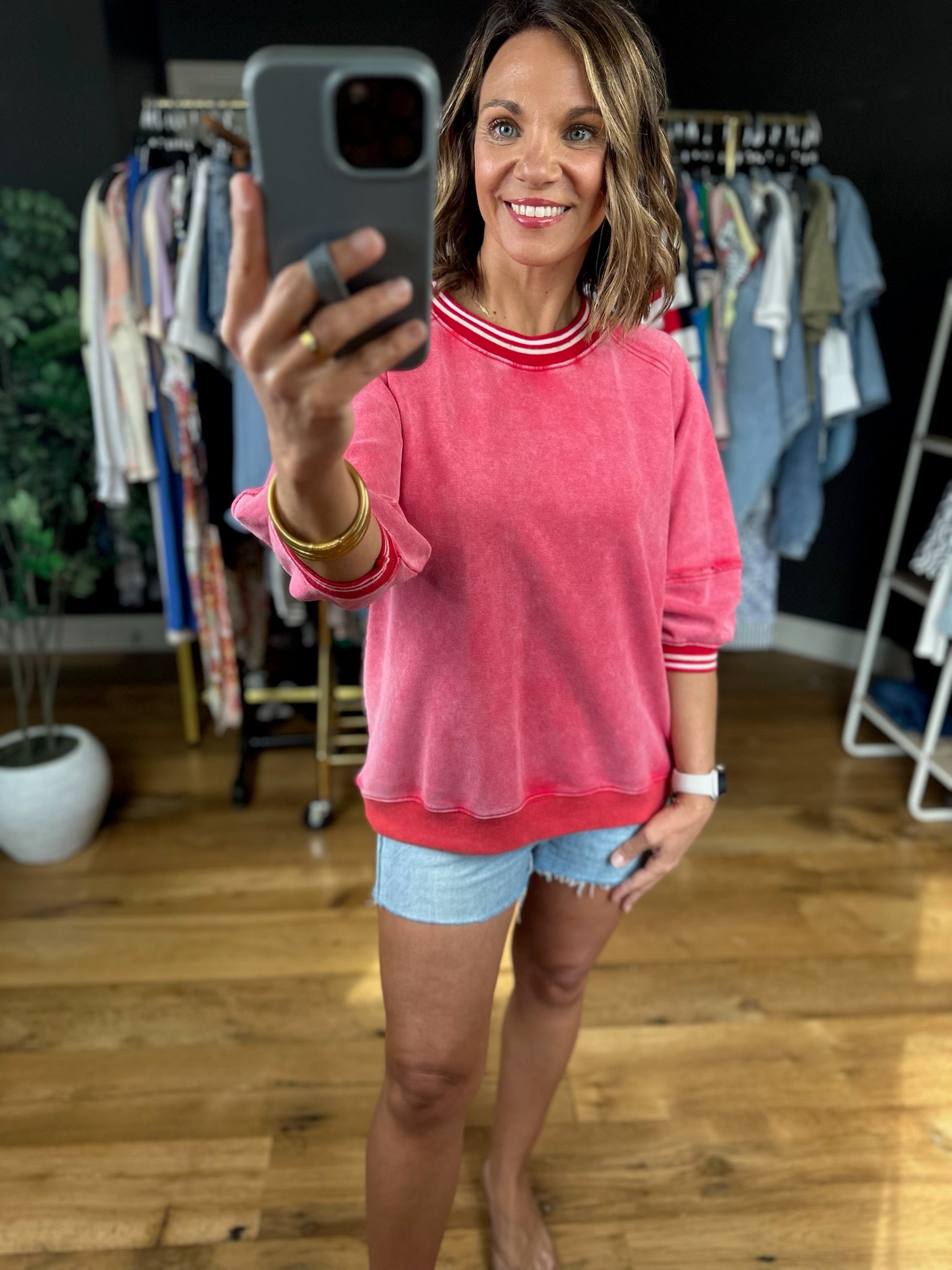 On A Mission Mineral Wash Top-Short Sleeves-Easel-Anna Kaytes Boutique, Women's Fashion Boutique in Grinnell, Iowa