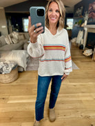 A New Age Striped Hooded Knit-Hem & Thread-Anna Kaytes Boutique, Women's Fashion Boutique in Grinnell, Iowa