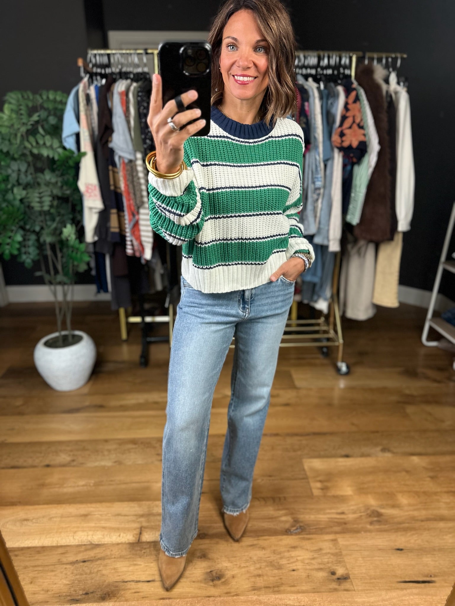 The Tessa Mid-Rise Slim Wide Denim-Jeans-Flying Monkey-Anna Kaytes Boutique, Women's Fashion Boutique in Grinnell, Iowa