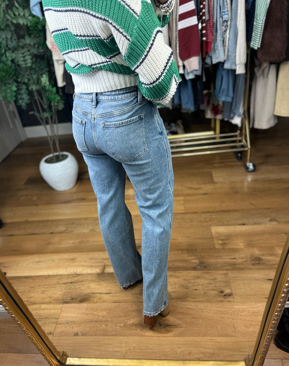 The Tessa Mid-Rise Slim Wide Denim-Jeans-Flying Monkey-Anna Kaytes Boutique, Women's Fashion Boutique in Grinnell, Iowa
