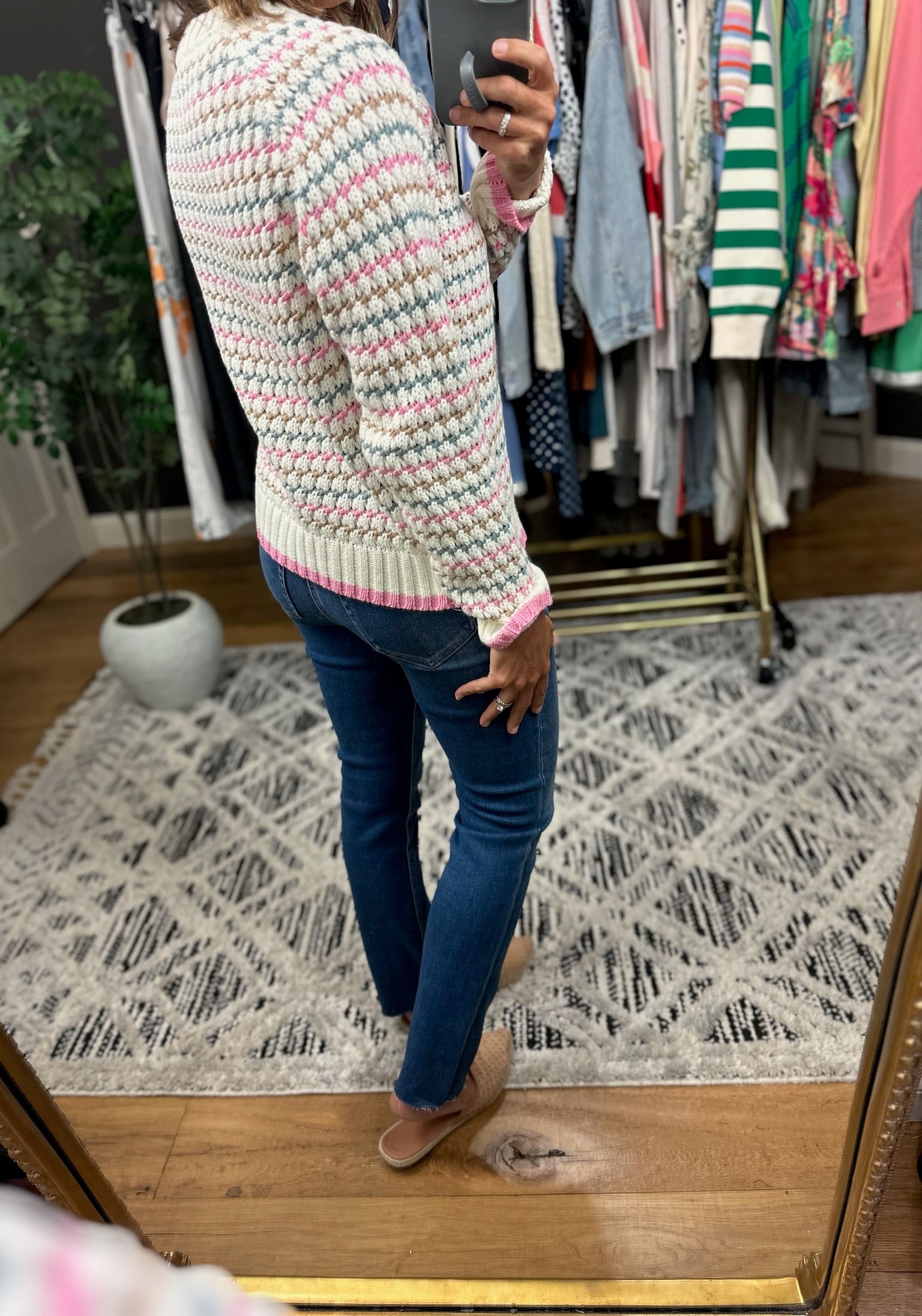 Time For Fun Woven Knit-Sweaters-Hem & Thread-Anna Kaytes Boutique, Women's Fashion Boutique in Grinnell, Iowa