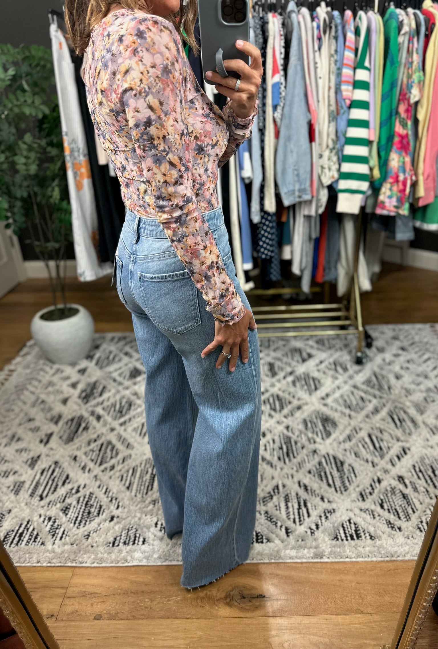 Fill Your Cup Floral Long Sleeve Top-Long Sleeves-Hem & Thread-Anna Kaytes Boutique, Women's Fashion Boutique in Grinnell, Iowa