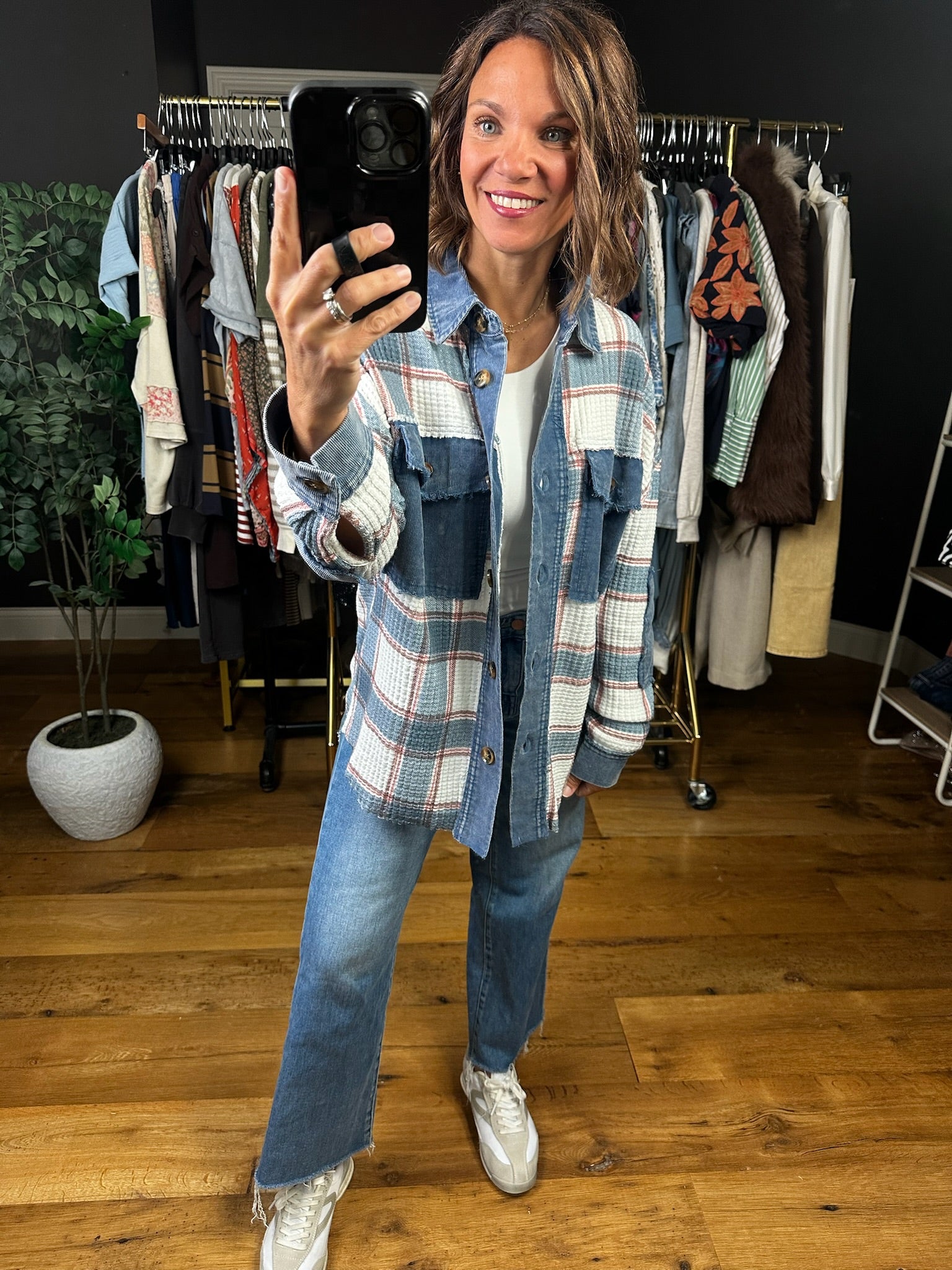 New Day Ahead Waffle Shacket-Long Sleeves-Easel-Anna Kaytes Boutique, Women's Fashion Boutique in Grinnell, Iowa