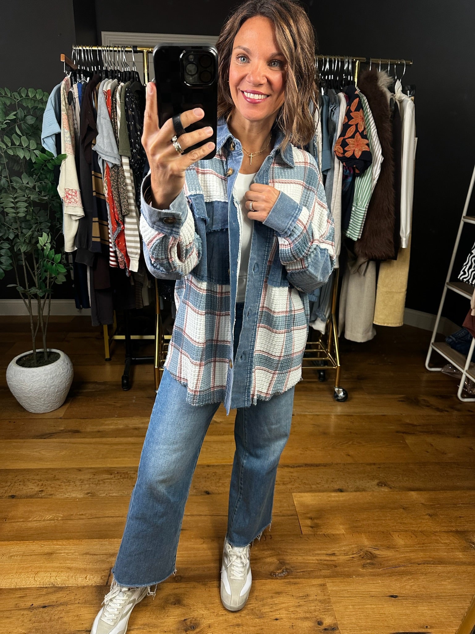 New Day Ahead Waffle Shacket-Long Sleeves-Easel-Anna Kaytes Boutique, Women's Fashion Boutique in Grinnell, Iowa