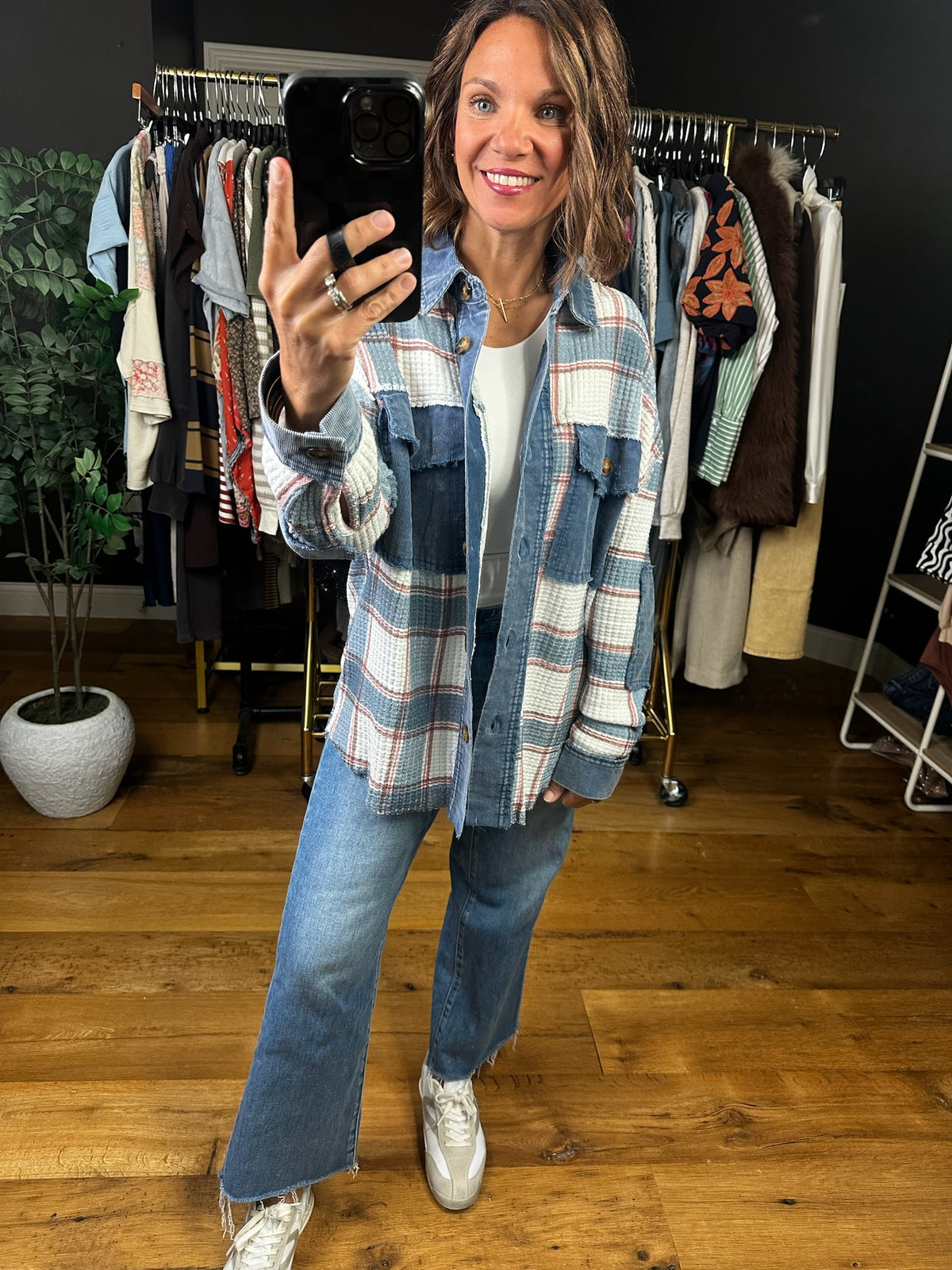 New Day Ahead Waffle Shacket-Long Sleeves-Easel-Anna Kaytes Boutique, Women's Fashion Boutique in Grinnell, Iowa