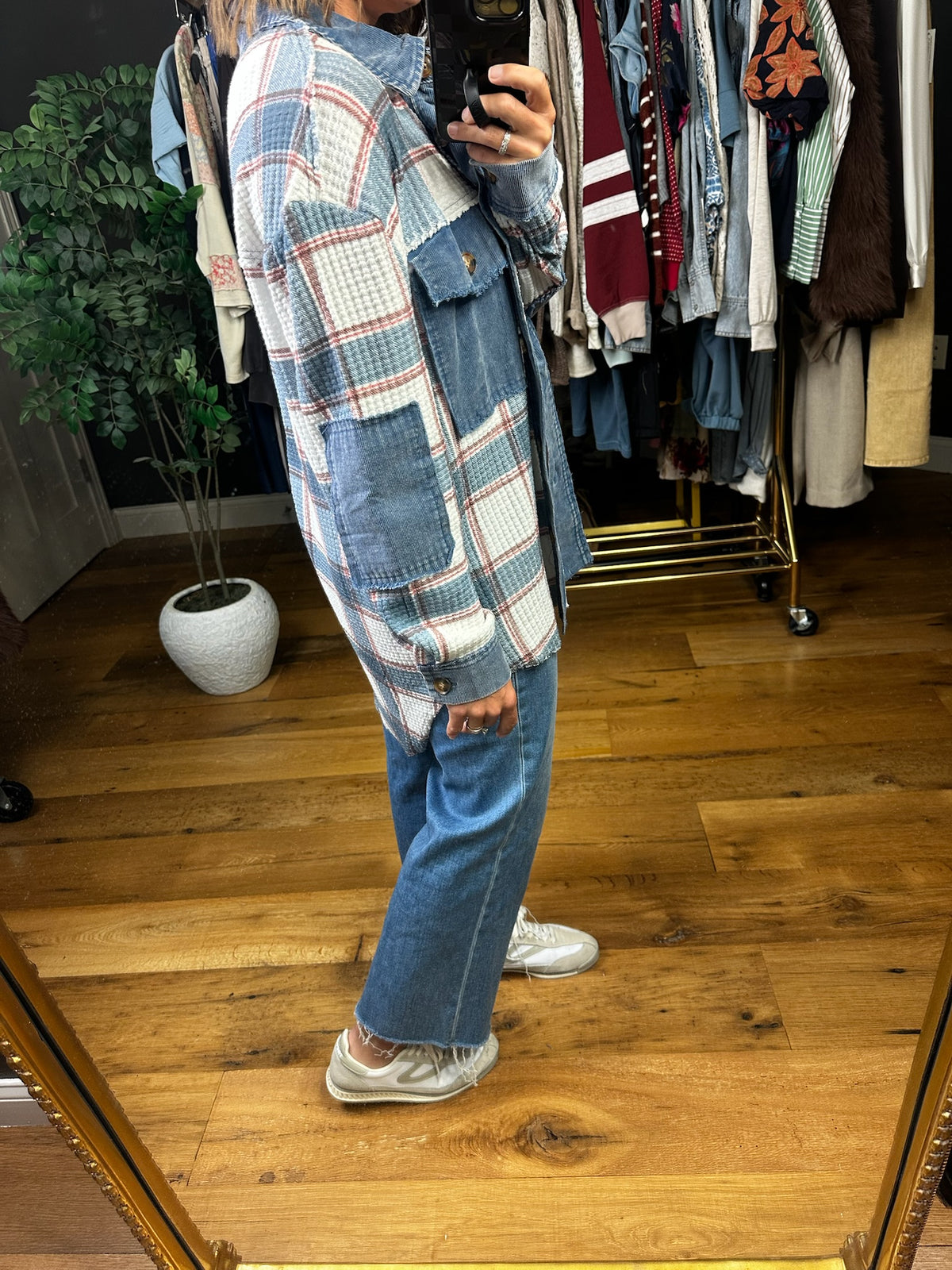 New Day Ahead Waffle Shacket-Long Sleeves-Easel-Anna Kaytes Boutique, Women's Fashion Boutique in Grinnell, Iowa