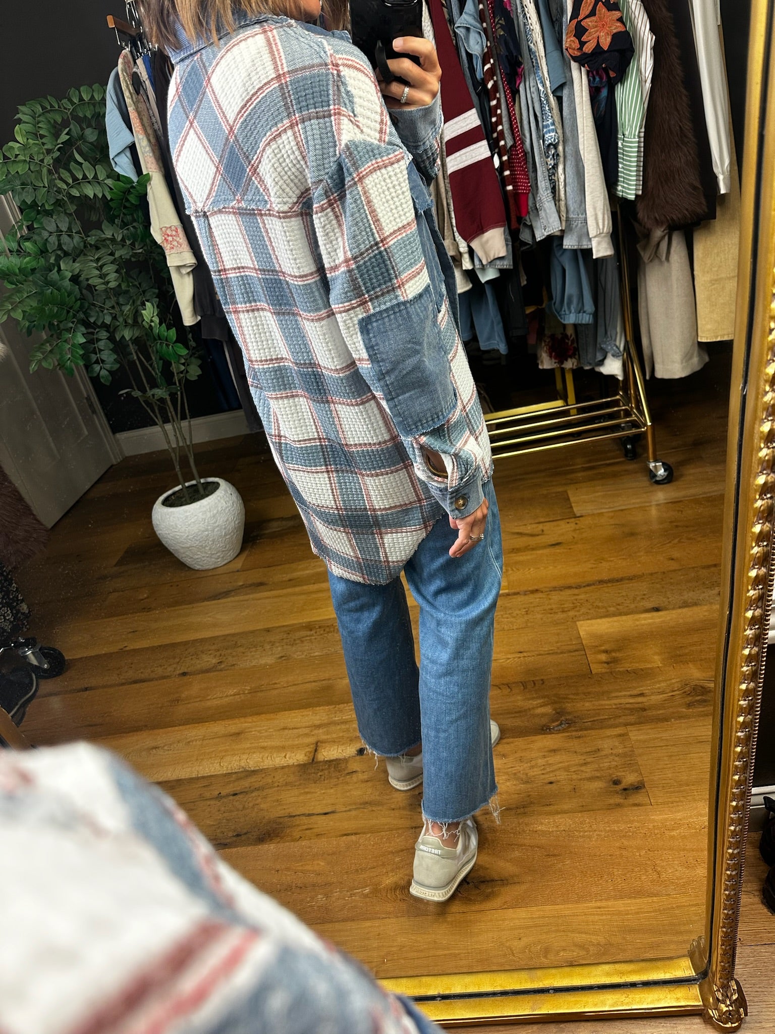 New Day Ahead Waffle Shacket-Long Sleeves-Easel-Anna Kaytes Boutique, Women's Fashion Boutique in Grinnell, Iowa
