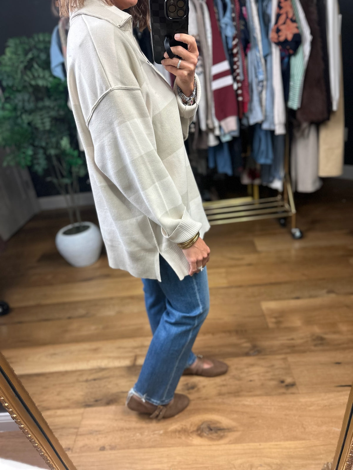 Moving On Oversized Zip-Up Knit-Sweaters-By Together-Anna Kaytes Boutique, Women's Fashion Boutique in Grinnell, Iowa