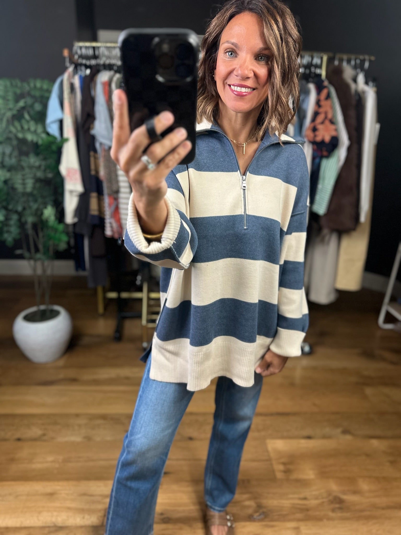 Moving On Oversized Zip-Up Knit-Sweaters-By Together-Anna Kaytes Boutique, Women's Fashion Boutique in Grinnell, Iowa