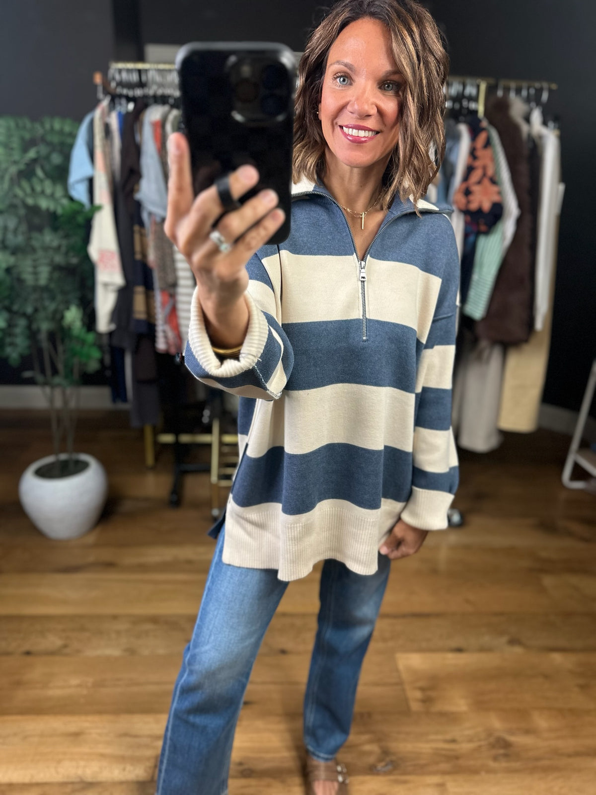 Moving On Oversized Zip-Up Knit-Sweaters-By Together-Anna Kaytes Boutique, Women's Fashion Boutique in Grinnell, Iowa
