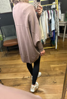 Right At Home Dolman Scoop Hem Cardigan - Deep Taupe-Mono B-Anna Kaytes Boutique, Women's Fashion Boutique in Grinnell, Iowa