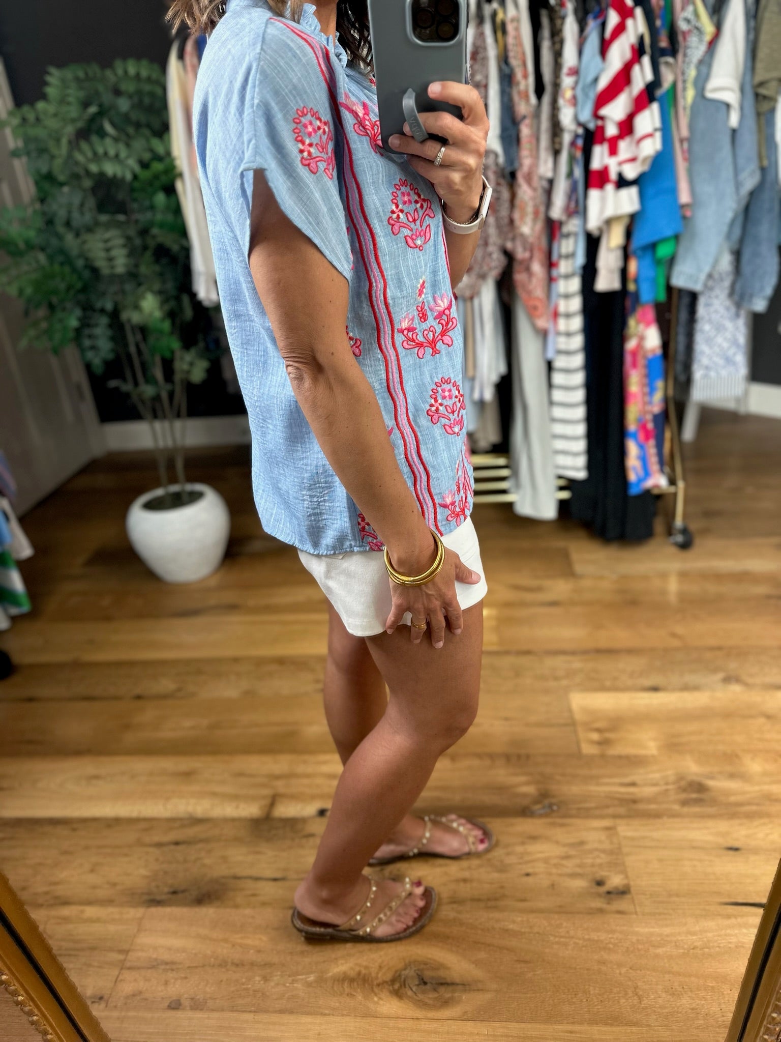 All Things New Embroidered Top-Short Sleeves-THML-Anna Kaytes Boutique, Women's Fashion Boutique in Grinnell, Iowa