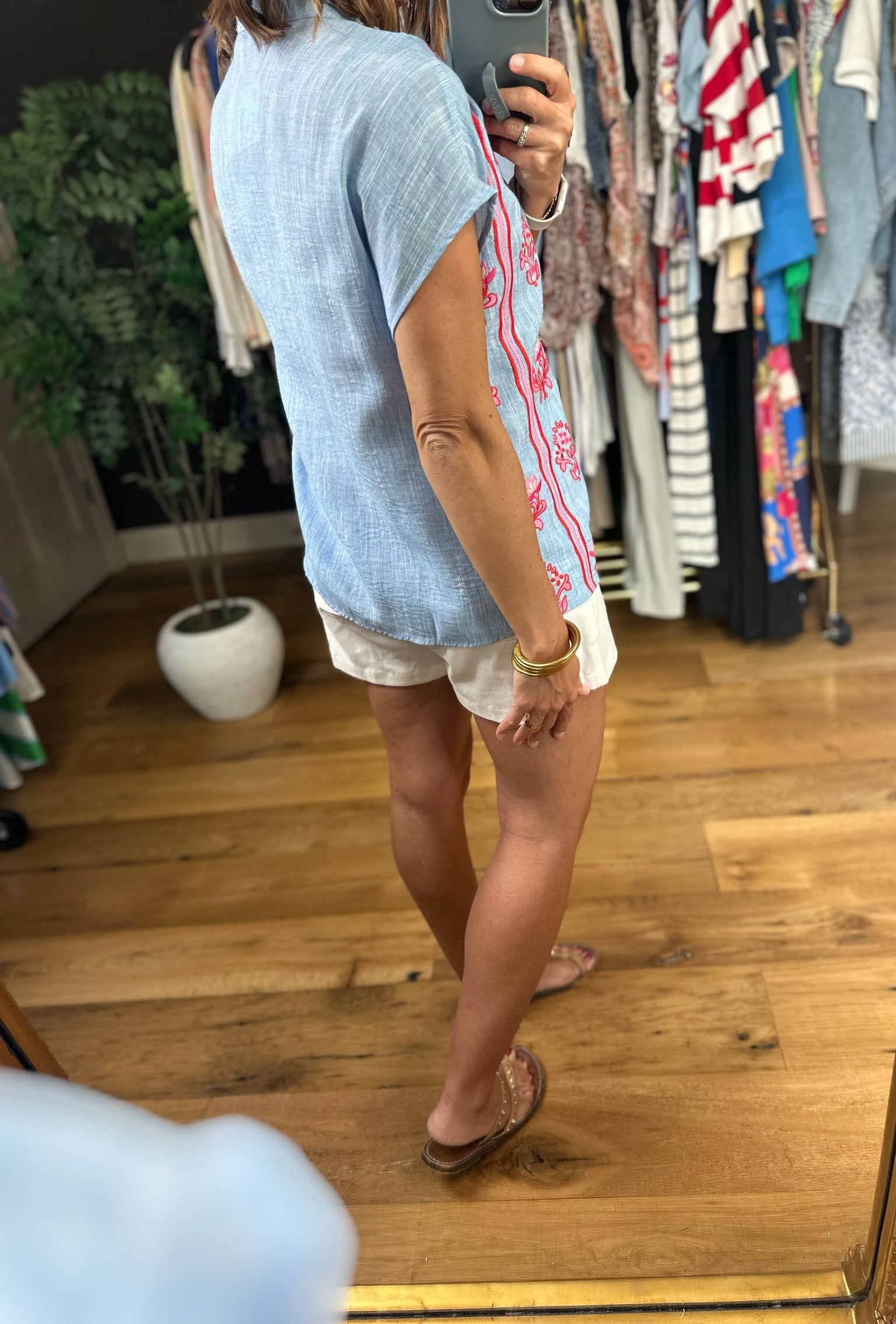 All Things New Embroidered Top-Short Sleeves-THML-Anna Kaytes Boutique, Women's Fashion Boutique in Grinnell, Iowa