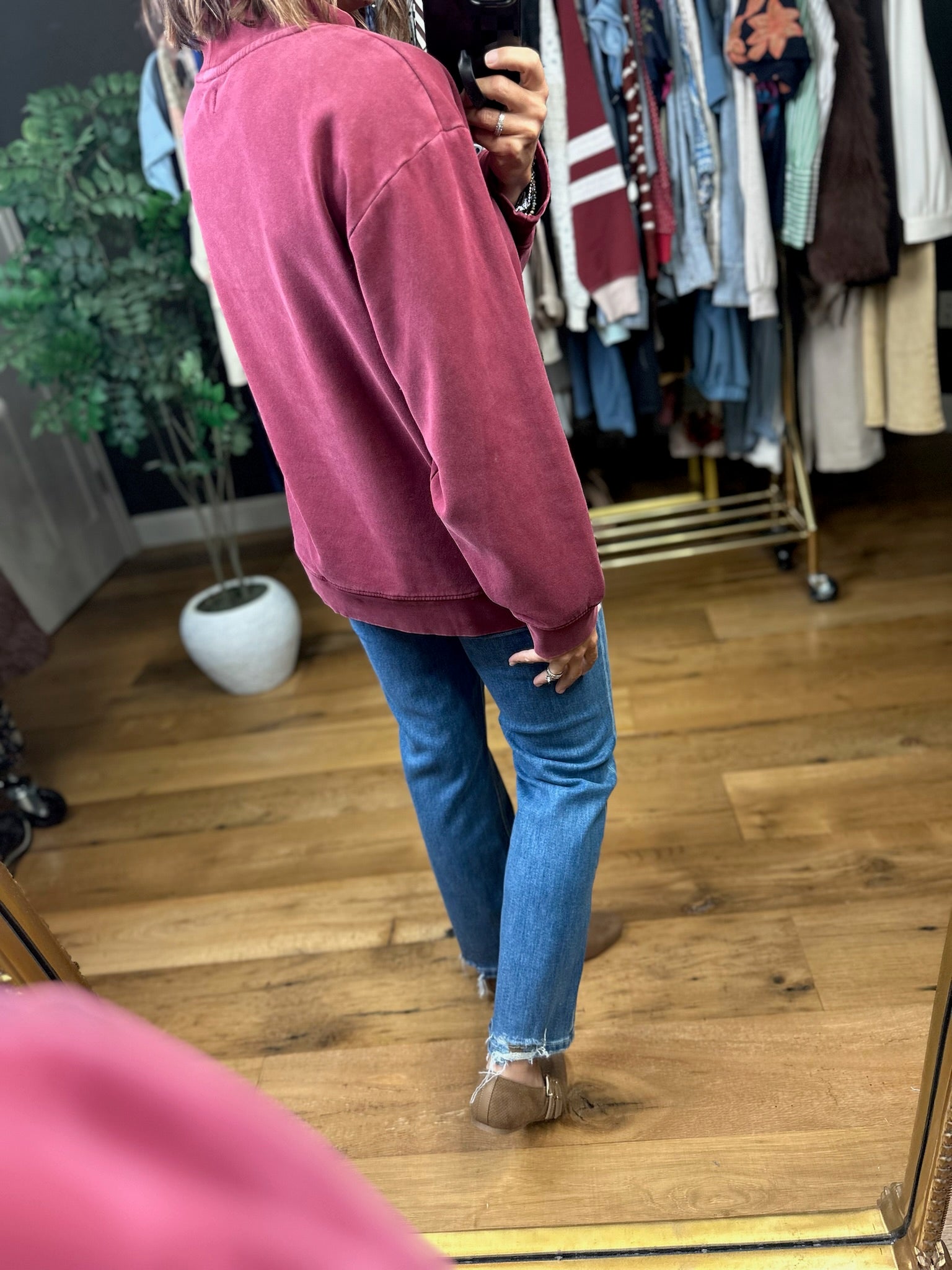 Working Closely Mock-Neck Crew-Sweaters-Thread & Supply-Anna Kaytes Boutique, Women's Fashion Boutique in Grinnell, Iowa