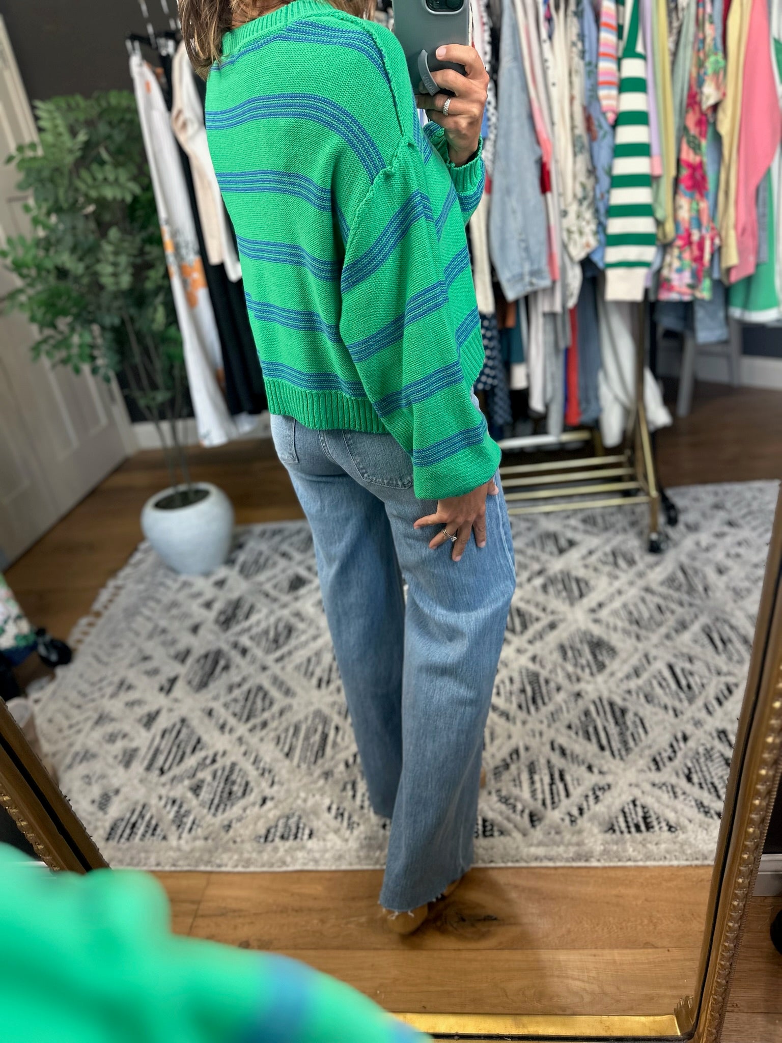 Right For You Striped Knit Top-Sweaters-Entro-Anna Kaytes Boutique, Women's Fashion Boutique in Grinnell, Iowa