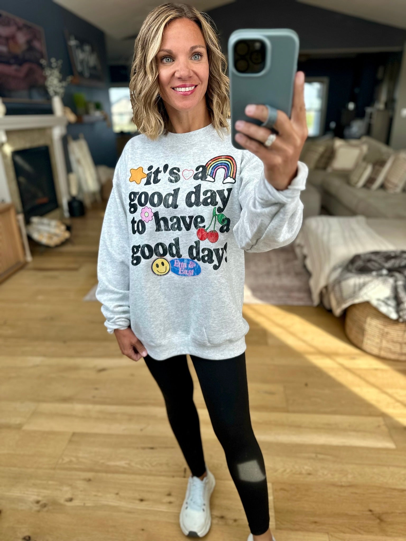 Good Day Crewneck Sweatshirt-Etta & East-Anna Kaytes Boutique, Women's Fashion Boutique in Grinnell, Iowa